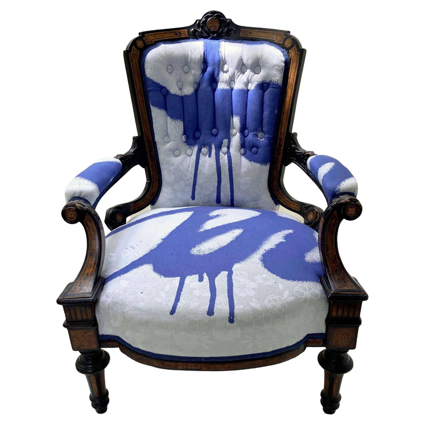 Antiker Sessel, Horrix zugeschrieben, mit Victor & Rolf-Polsterung