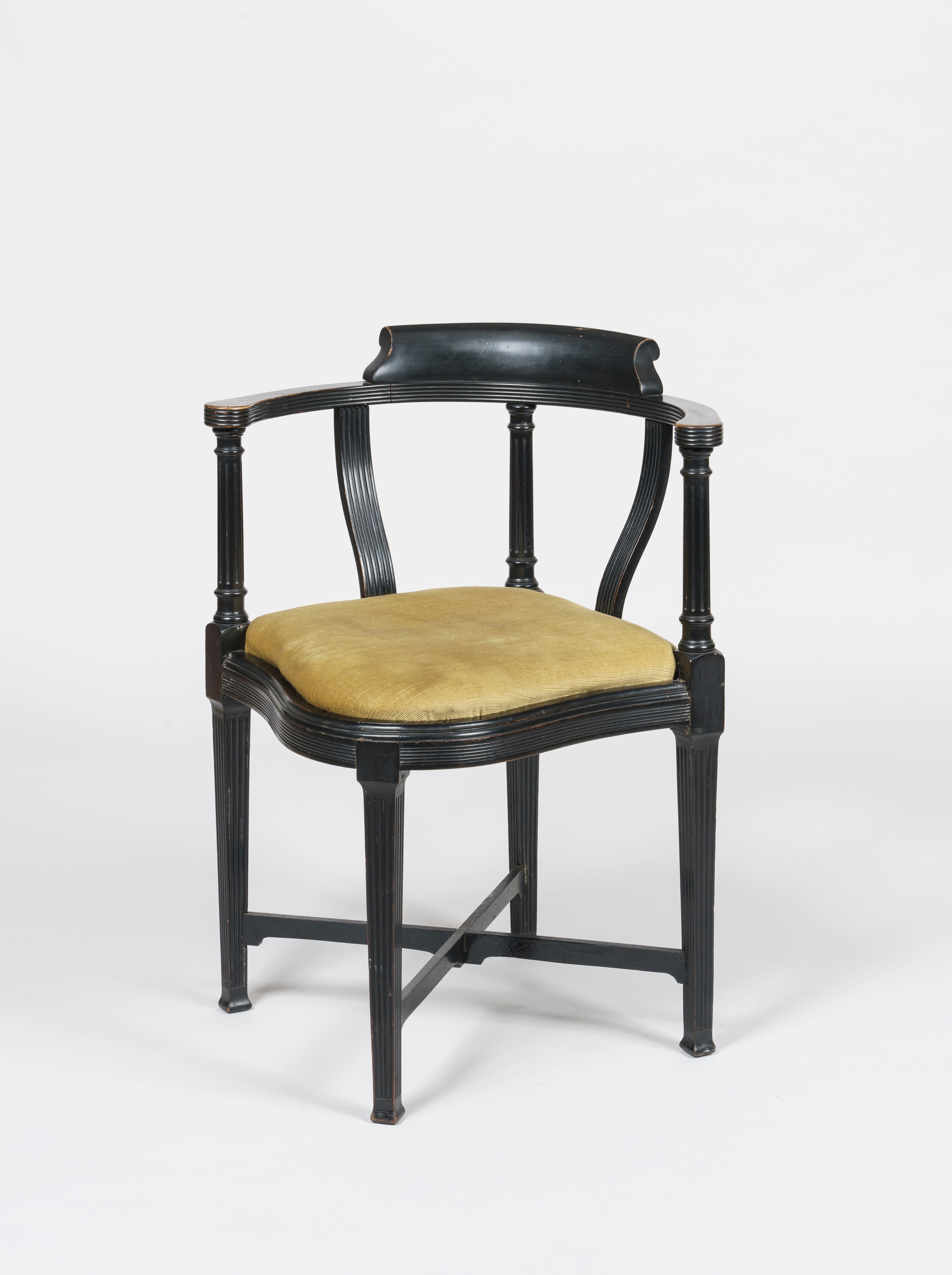 Ebonized English Aesthetic Movement Chair by Lamb of Manchester For Sale