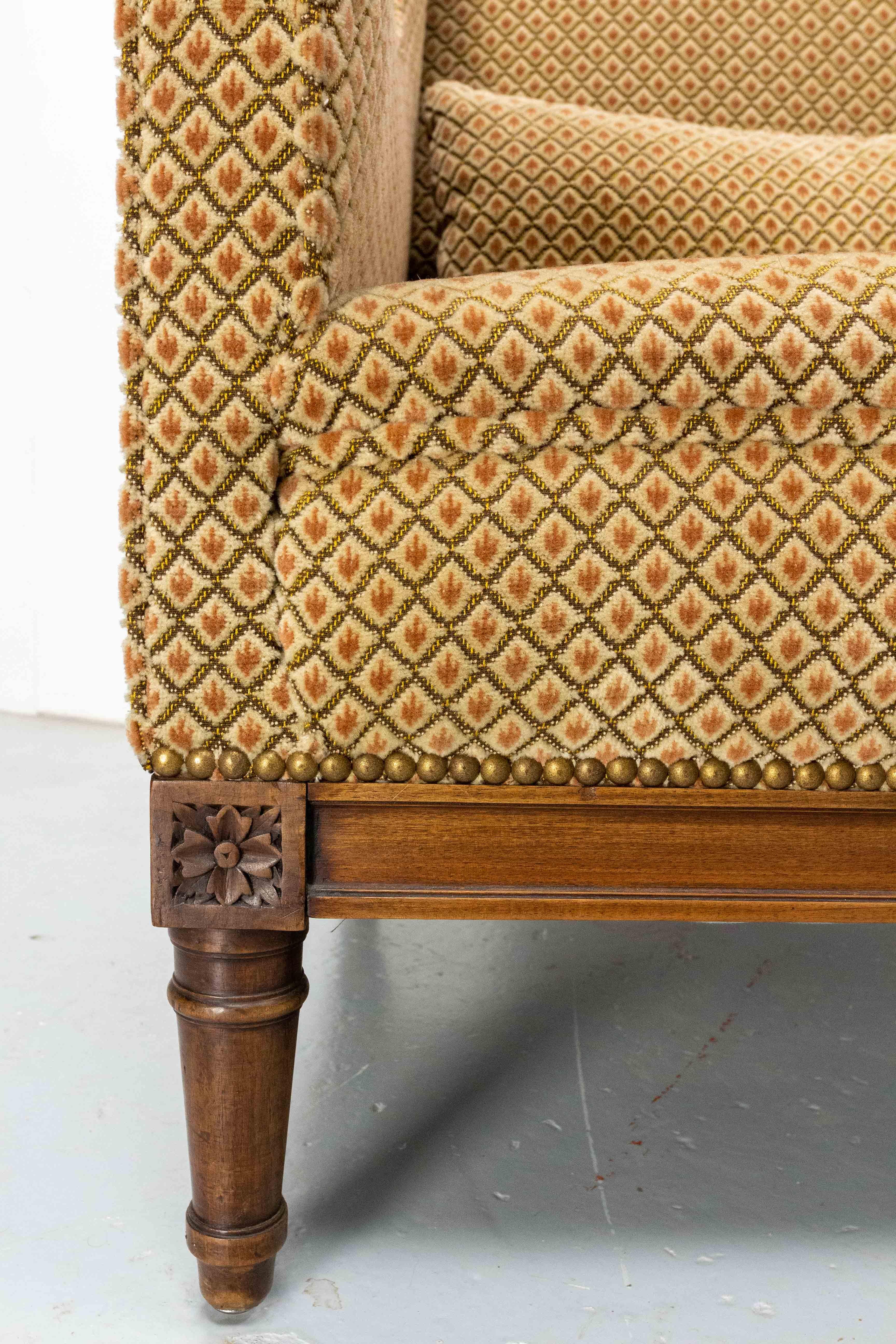 Antique Armchair Fauteuil Napoleon III Upholstery and Beech French 19th Century For Sale 7