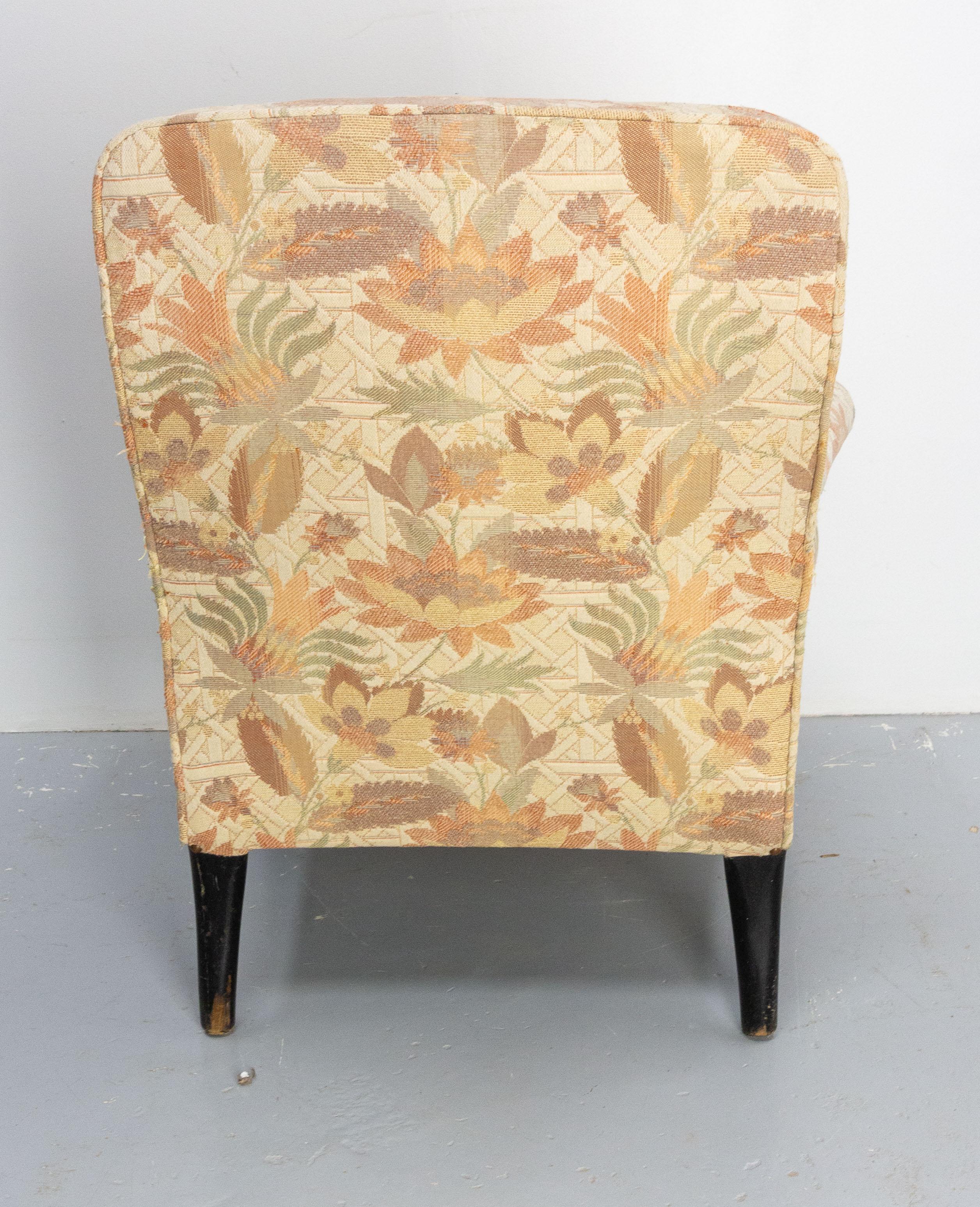 Antique Armchair Fauteuil Napoleon III Upholstery and Beech French 19th Century 3