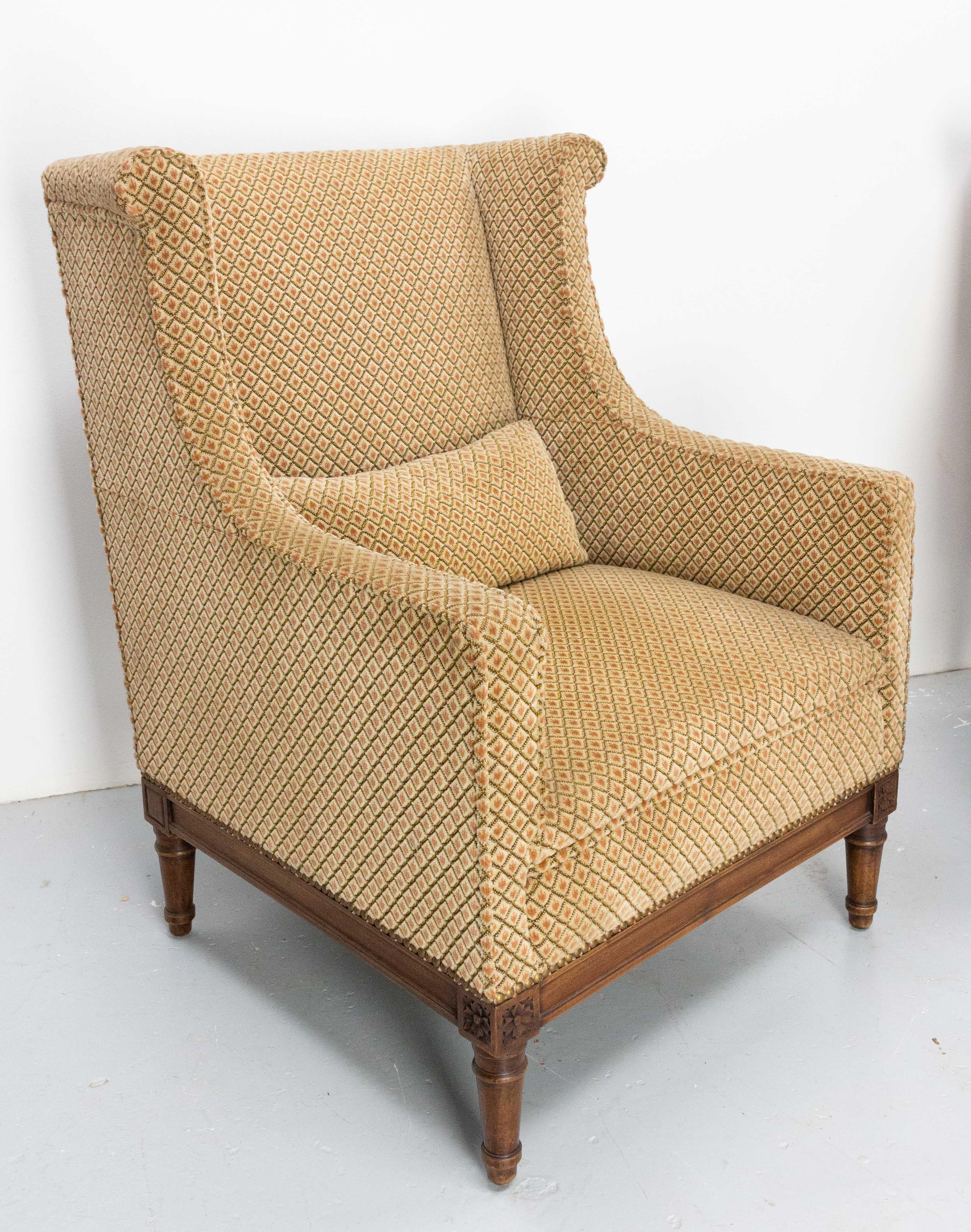 Antique Armchair Fauteuil Napoleon III Upholstery and Beech French 19th Century For Sale 3