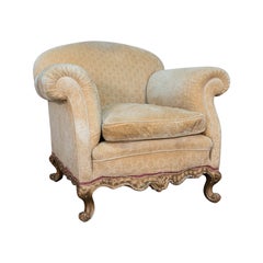Antique Armchair, French, Beech Lounge, Tub, Seat, Late Victorian, circa 1900
