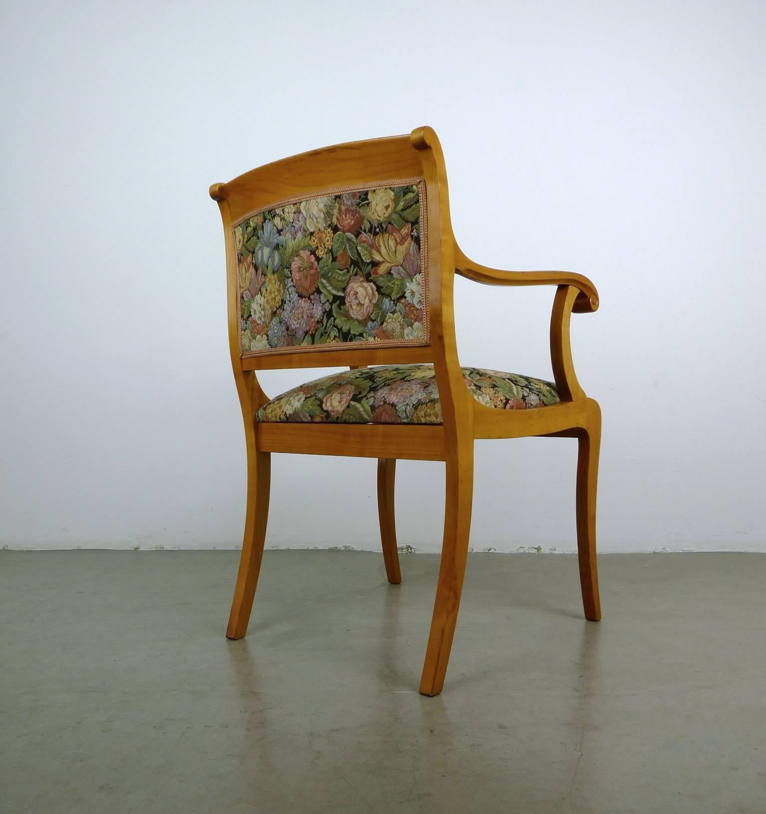 Fabric Antique Armchair in Cherry, Germany, 1900 For Sale