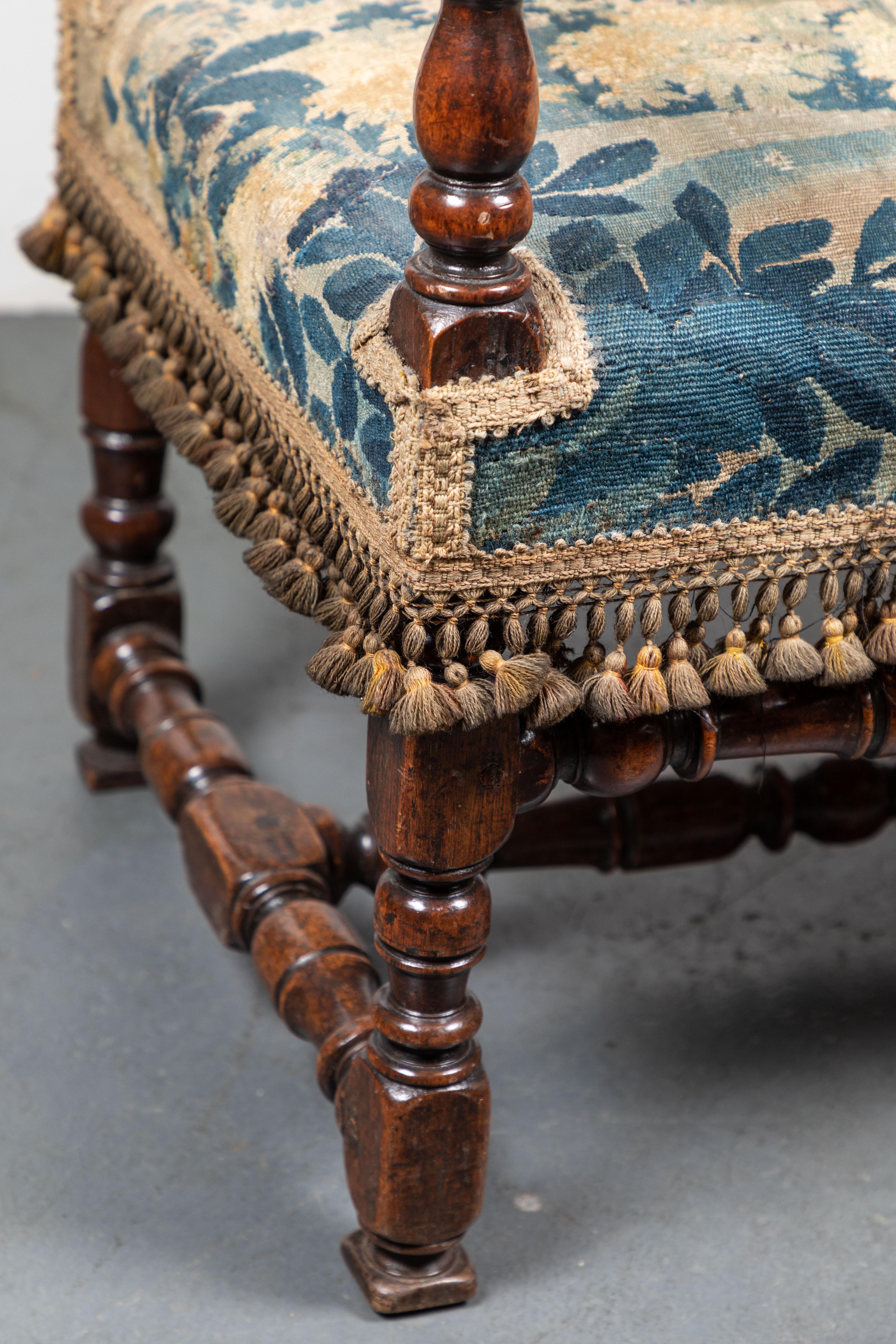 Late 19th Century Antique Armchair in Period Verdure For Sale