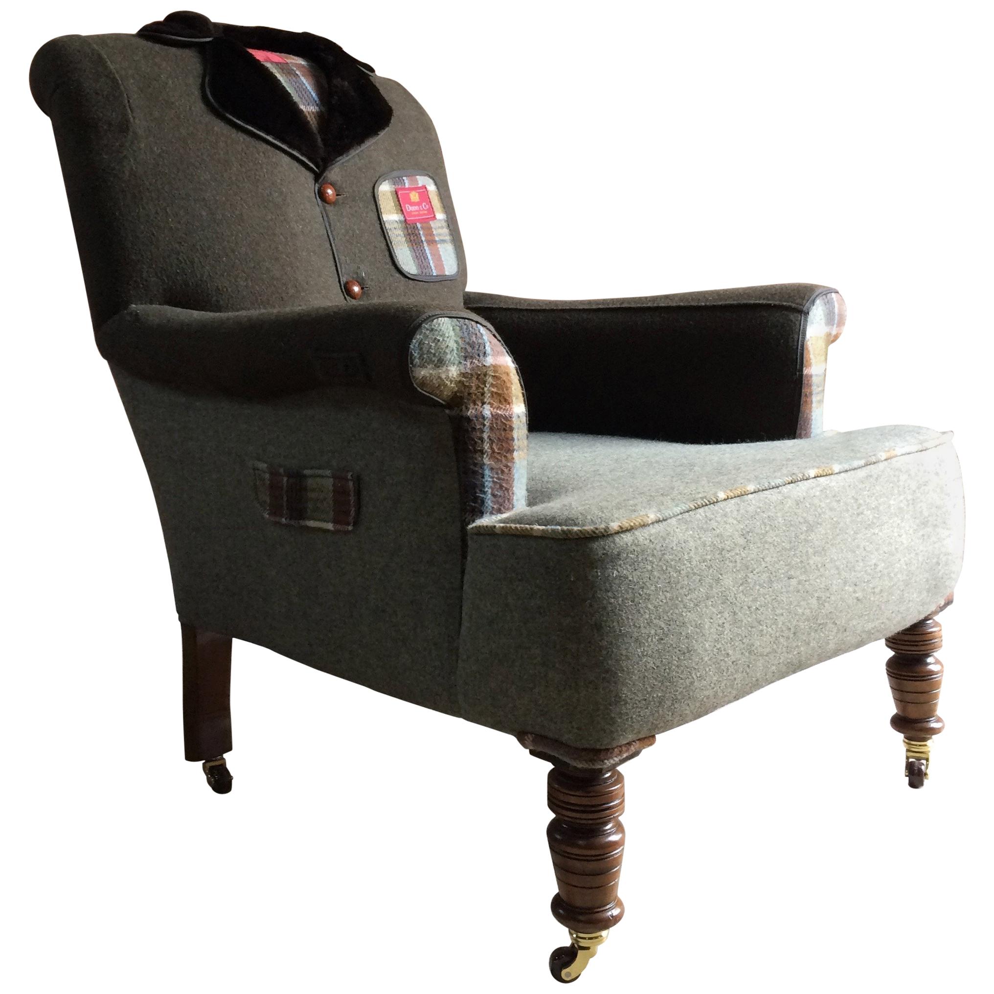 Antique Armchair the Country Tweed Armchair Bespoke Tailor Made Unique Victorian