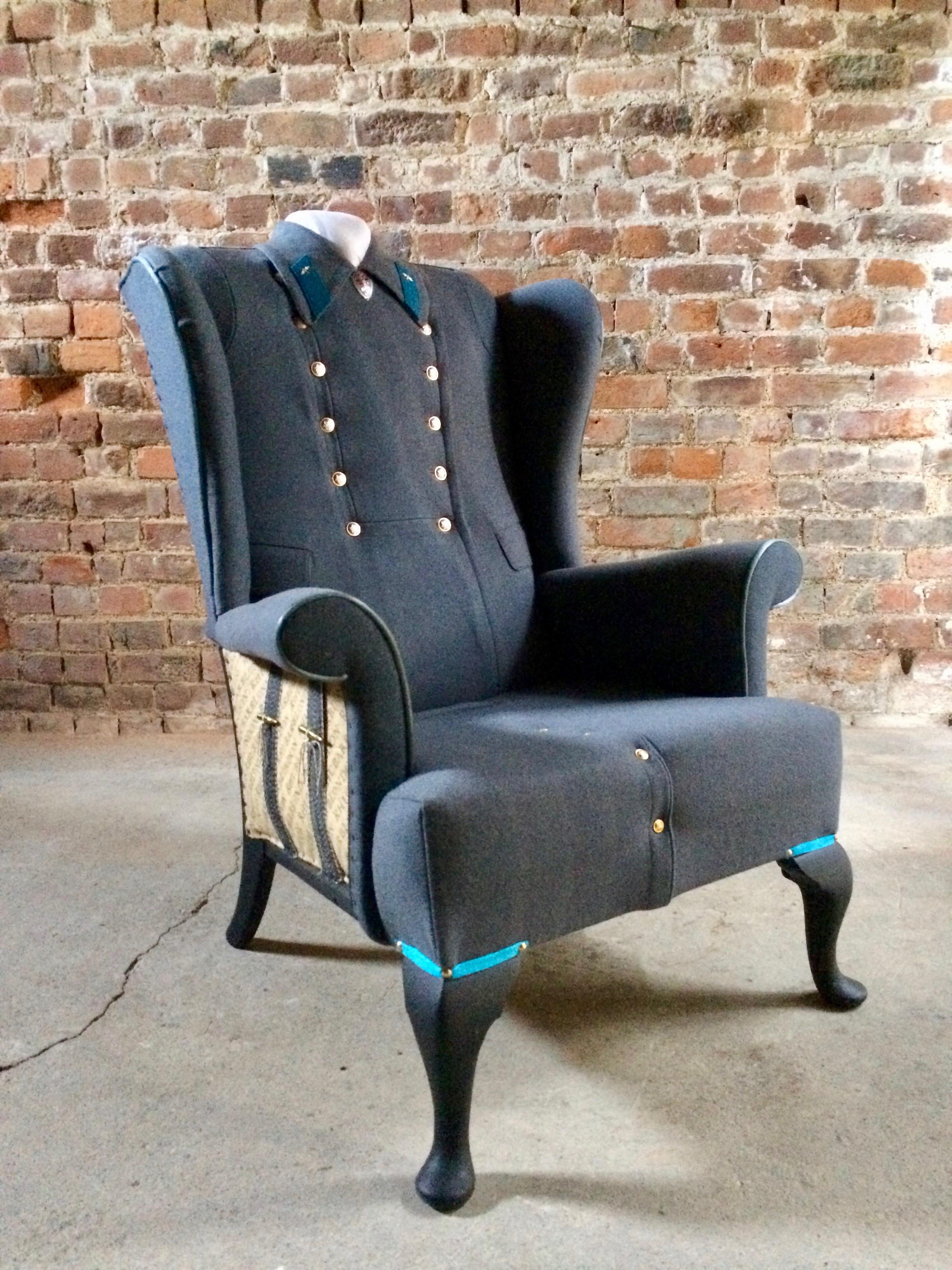 English Antique Armchair the Khrushchev Wing Commander Lounge Chair Bespoke