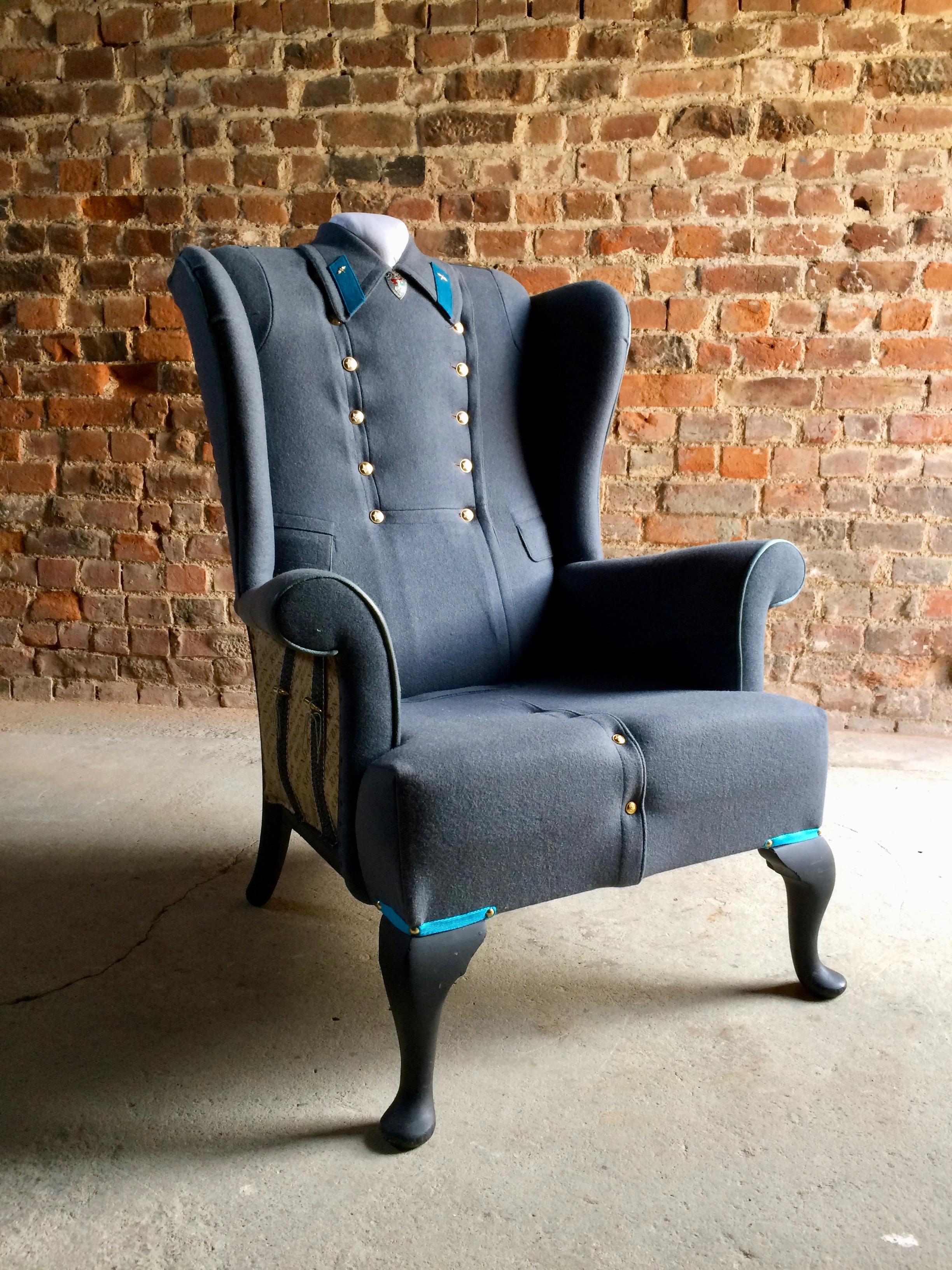 Mid-20th Century Antique Armchair the Khrushchev Wing Commander Lounge Chair Bespoke