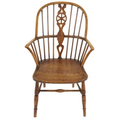 Antique Armchair, Victorian Broad Windsor Armchair, Scotland 1840, B2283