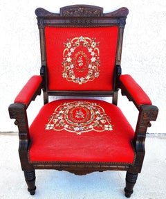 Antiquities Armchair Victorian Empire Needlepoint