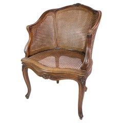 Antique, Armchair, Wicker, Walnut, 1920