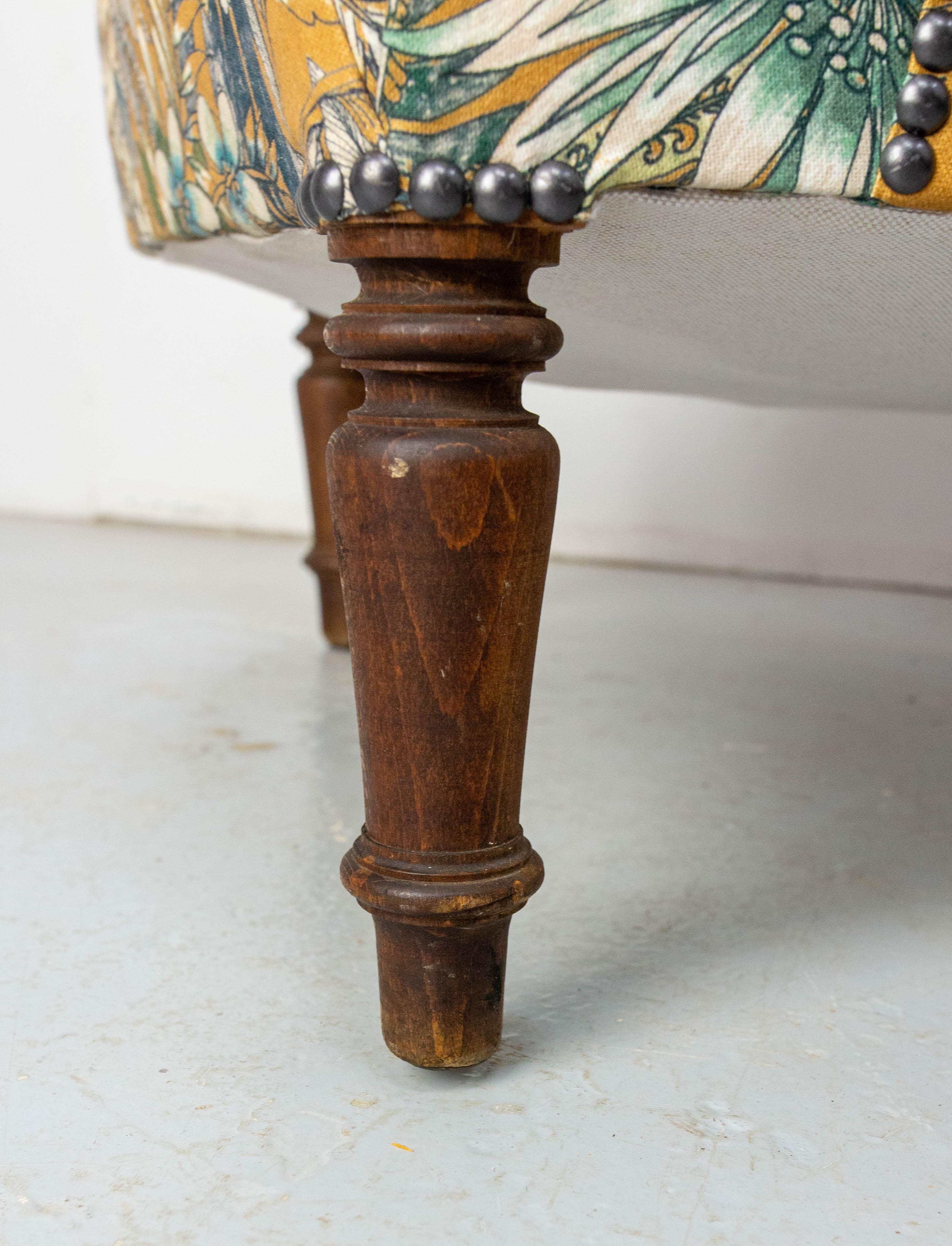 Poltrone antiche ridipinte Chauffeuse Napoleone III francese fine XIX secolo in vendita 4