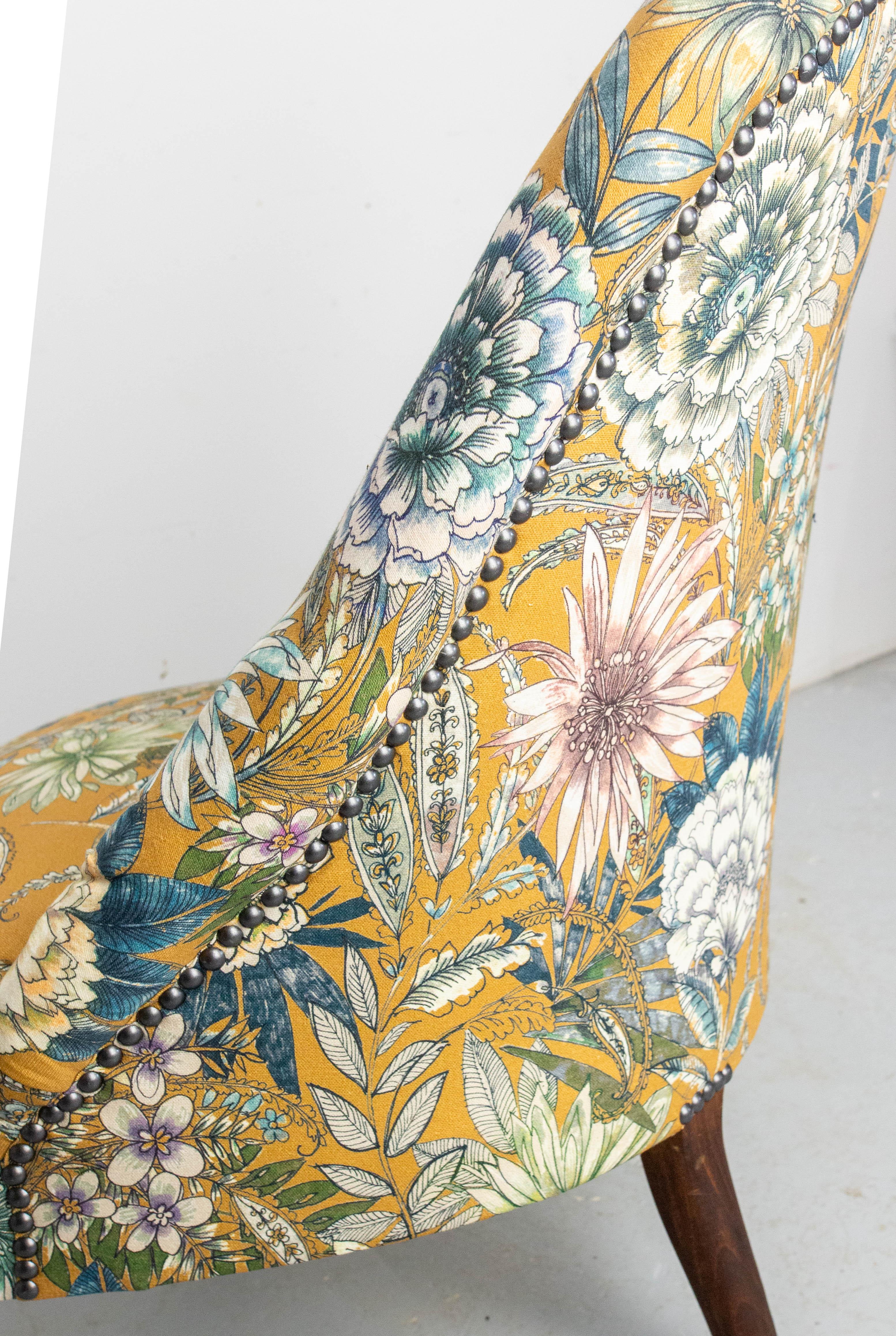 Poltrone antiche ridipinte Chauffeuse Napoleone III francese fine XIX secolo in vendita 7