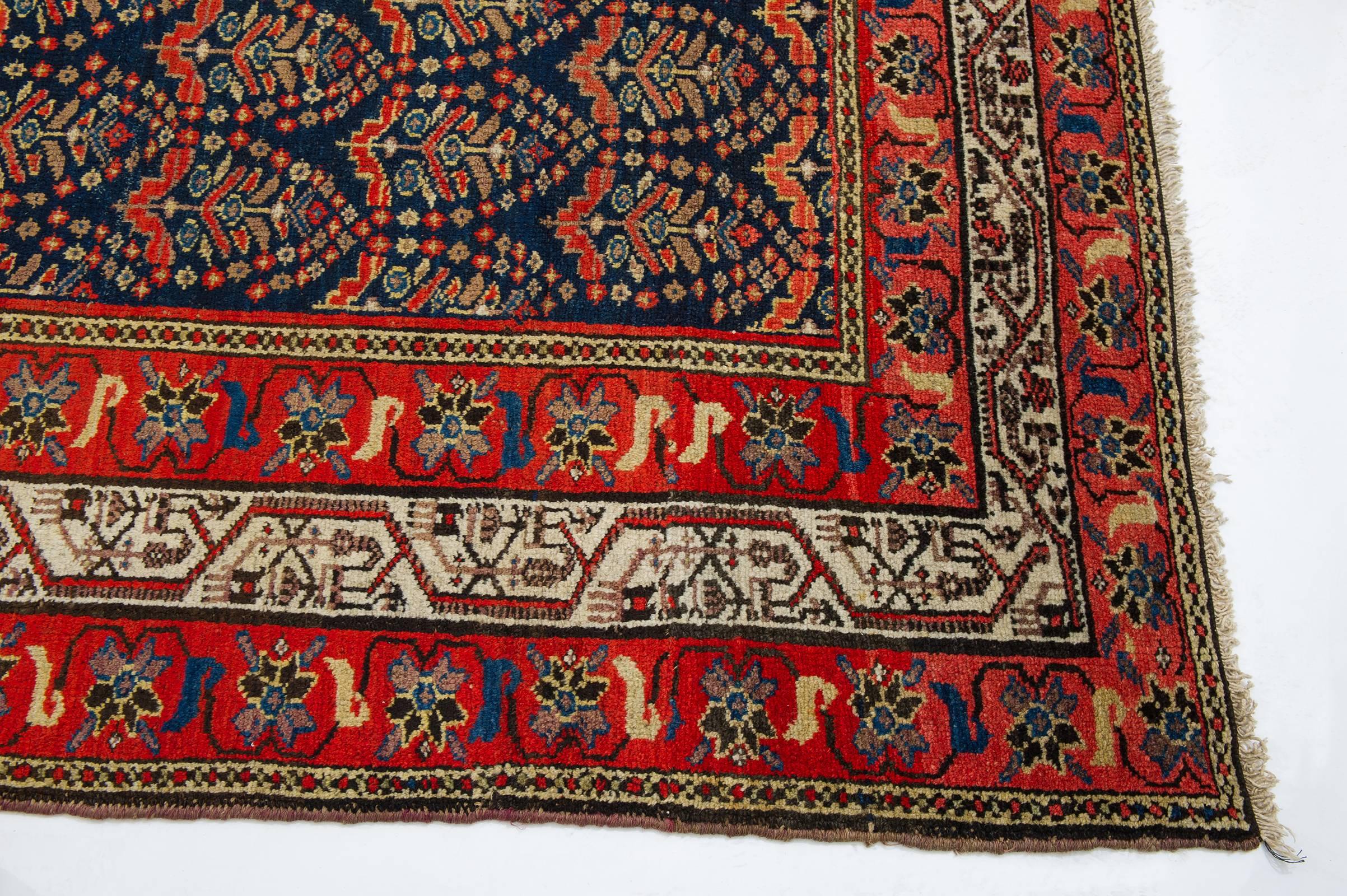 Hand-Knotted Antique Armenian Carpet with Almond Design For Sale