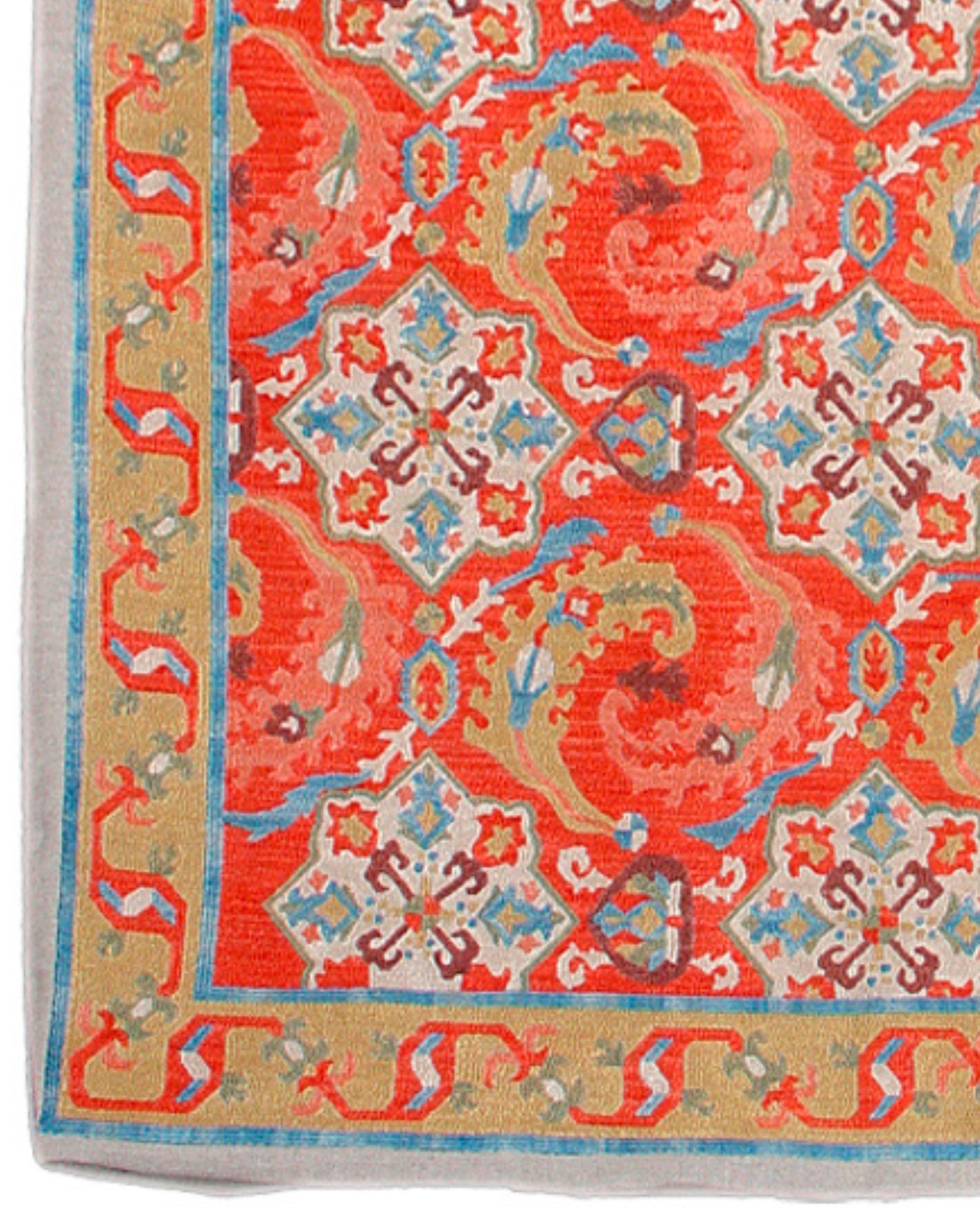 Embroidered Antique Armenian Silk Embroidery Rug, Late 20th Century  For Sale