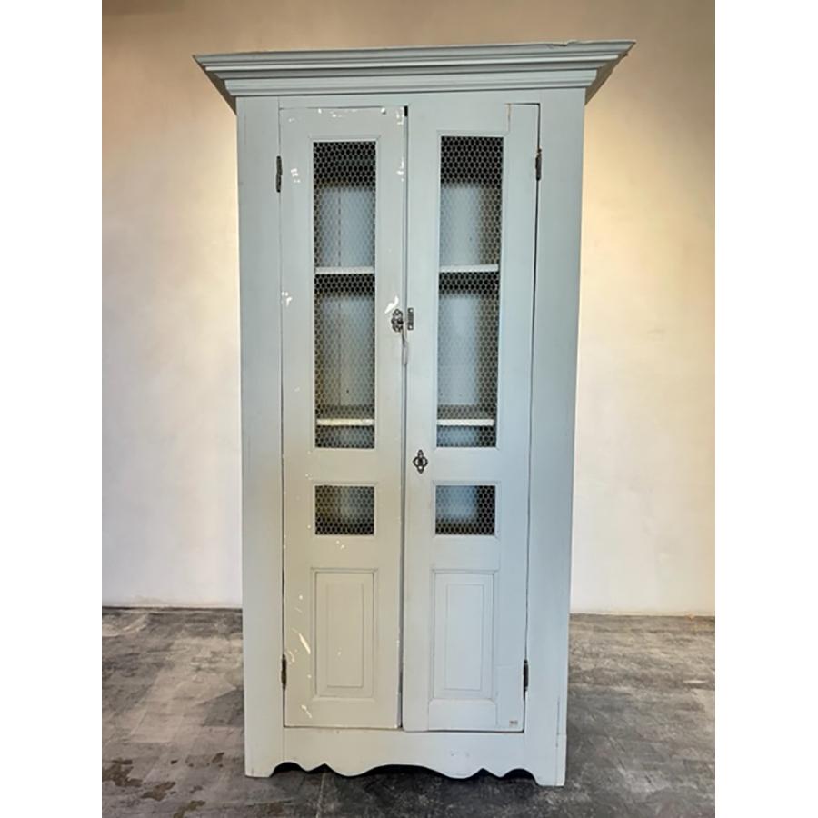 Antique Armoire. Painted with mesh inserts on doors. 
Some minor chips and dings on wood. 

Item #: FR-0163

Additional Information:
Dimensions: 39