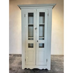 Antique Armoire Painted with Mesh Inserts in Doors, FR-0163