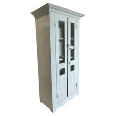 Antique Armoire Painted with Mesh Inserts in Doors, FR-0163