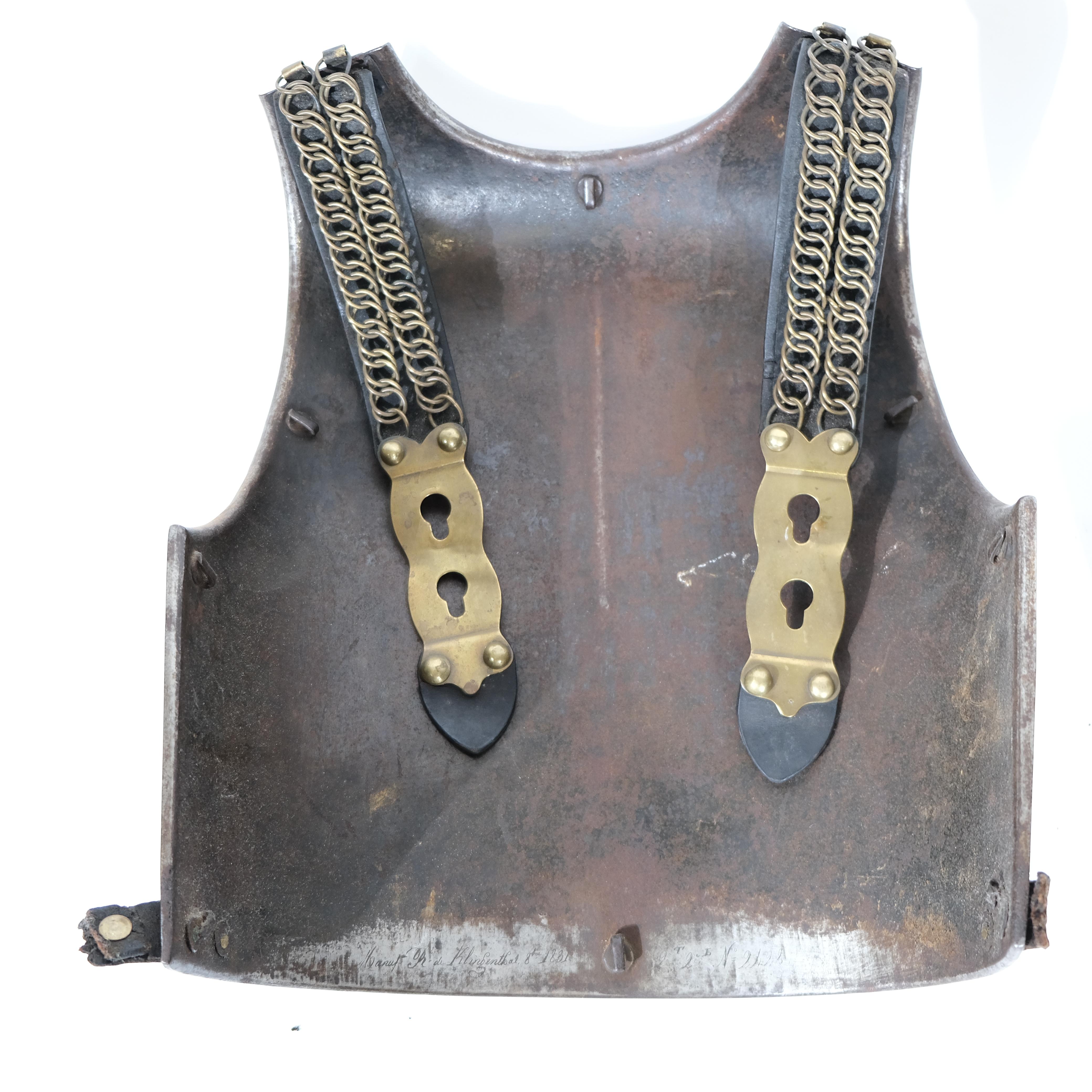 Antique armor. A Cuirass made by French Klingentahl 1828-1831. 2