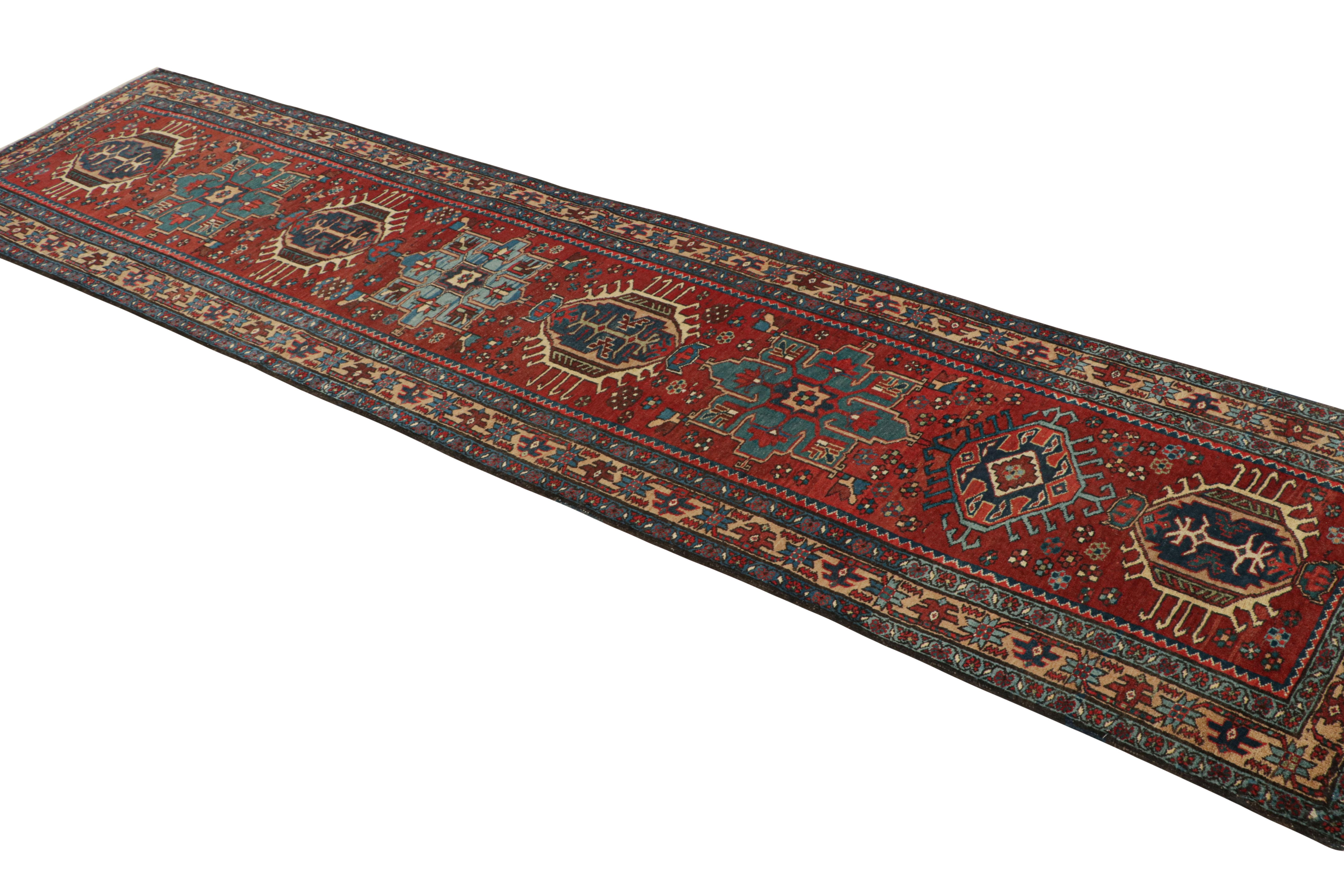 Irish Antique Arraiolos Needlepoint Runner with Floral Medallions, from Rug & Kilim For Sale