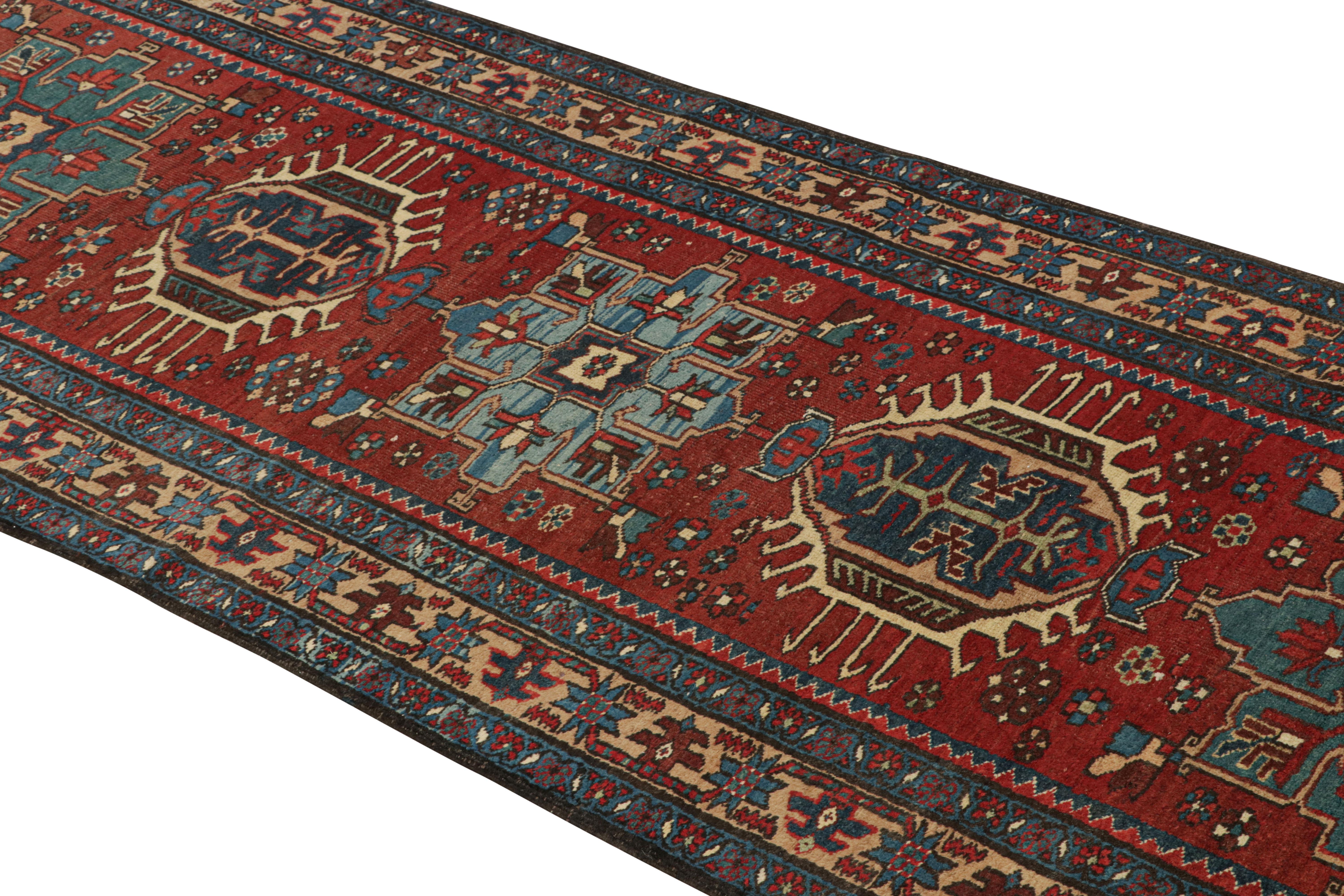 Hand-Knotted Antique Arraiolos Needlepoint Runner with Floral Medallions, from Rug & Kilim For Sale
