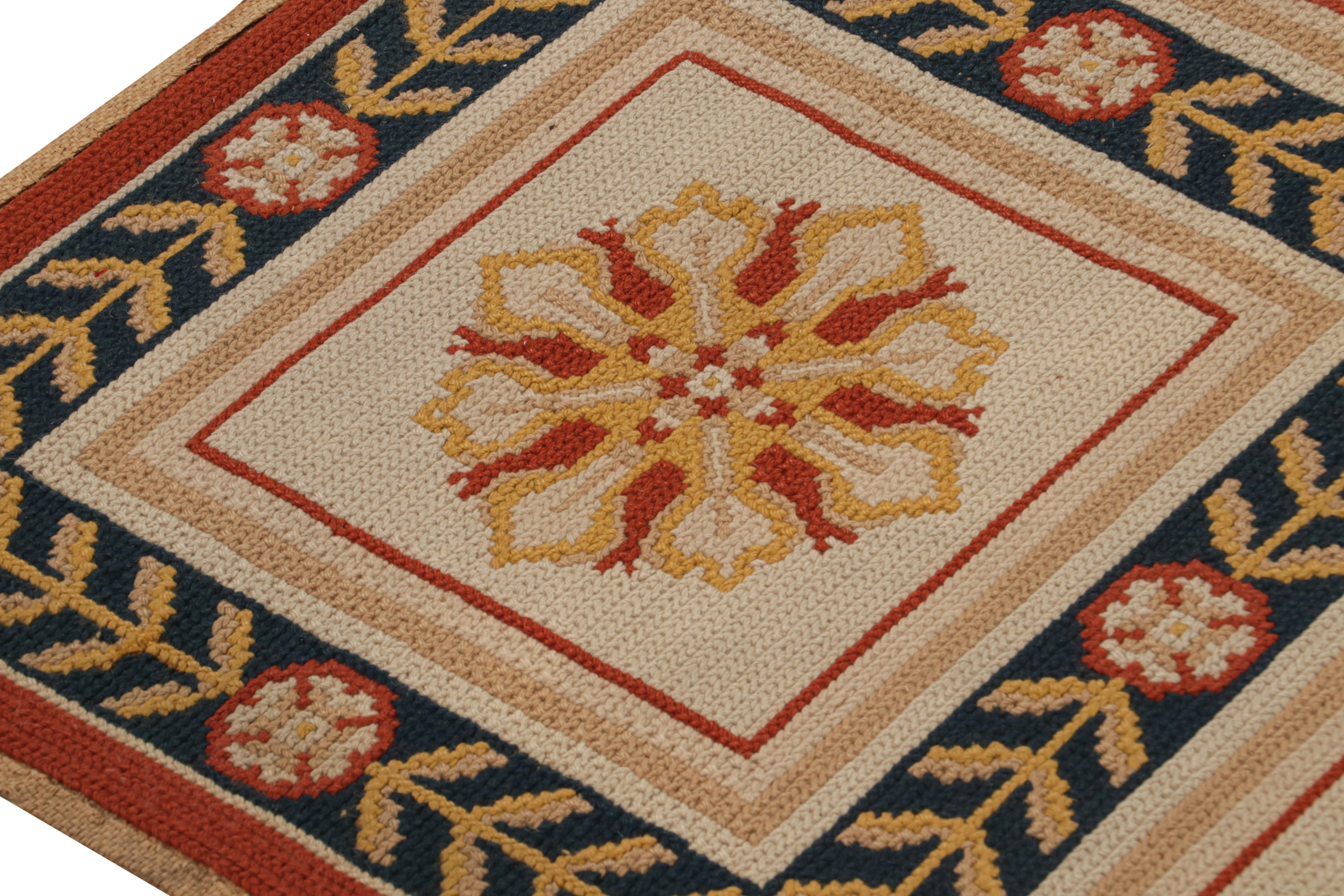 Antique Arraiolos Needlepoint Runner With Floral Medallions, From Rug & Kilim In Good Condition For Sale In Long Island City, NY