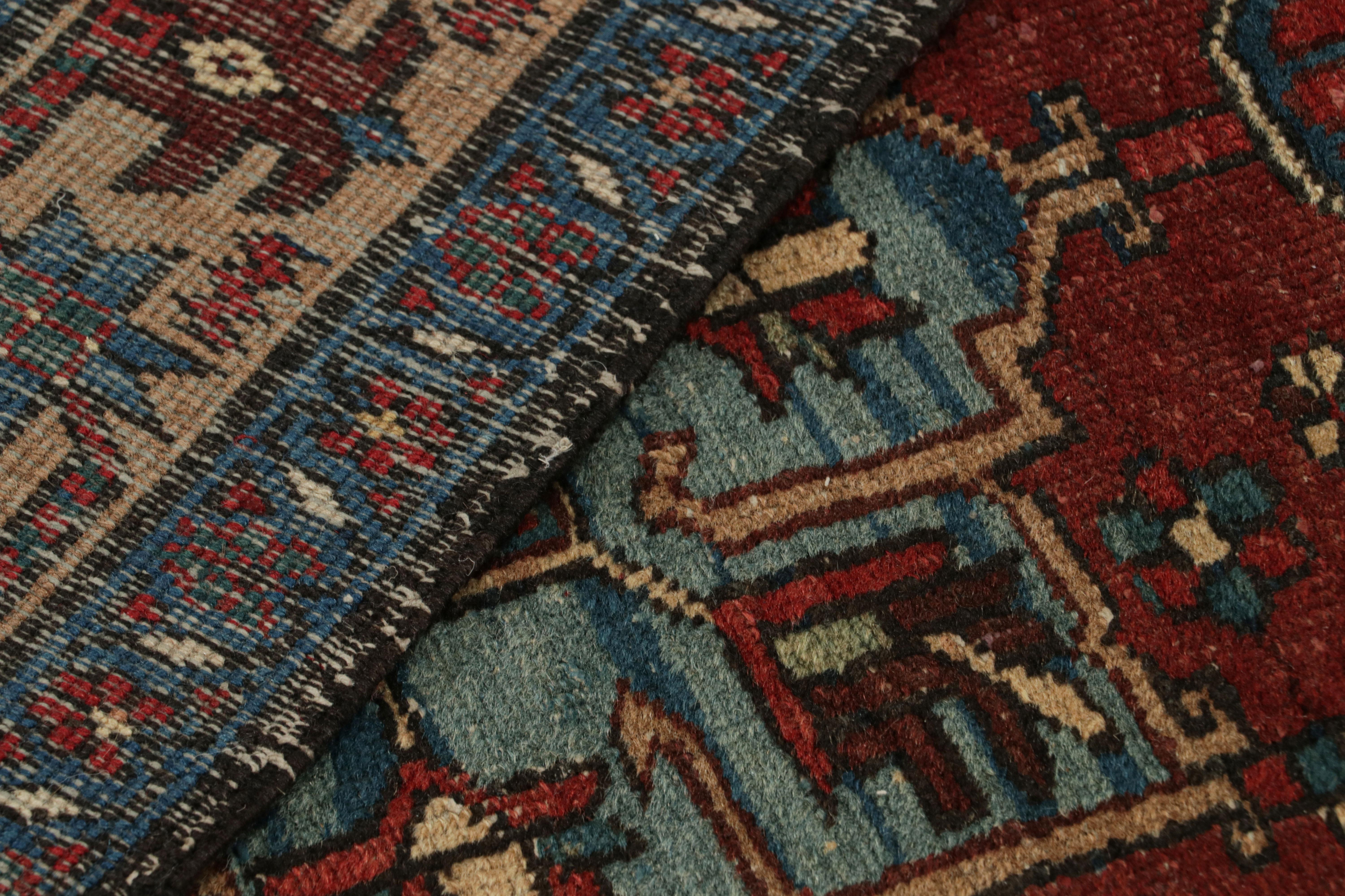 Wool Antique Arraiolos Needlepoint Runner with Floral Medallions, from Rug & Kilim For Sale