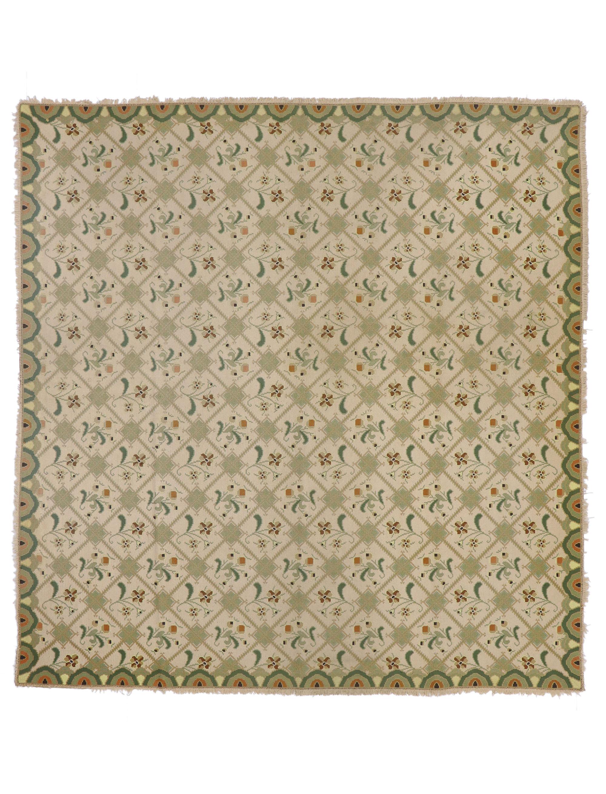 Vintage Handwoven Portuguese Rug For Sale at 1stDibs