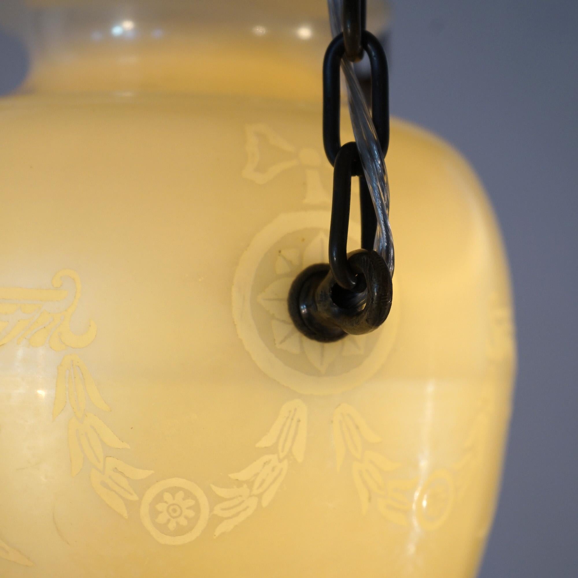 Antique ARs & Crafts Steuben Classical Calcite Art Glass Pendant Light C1920 2