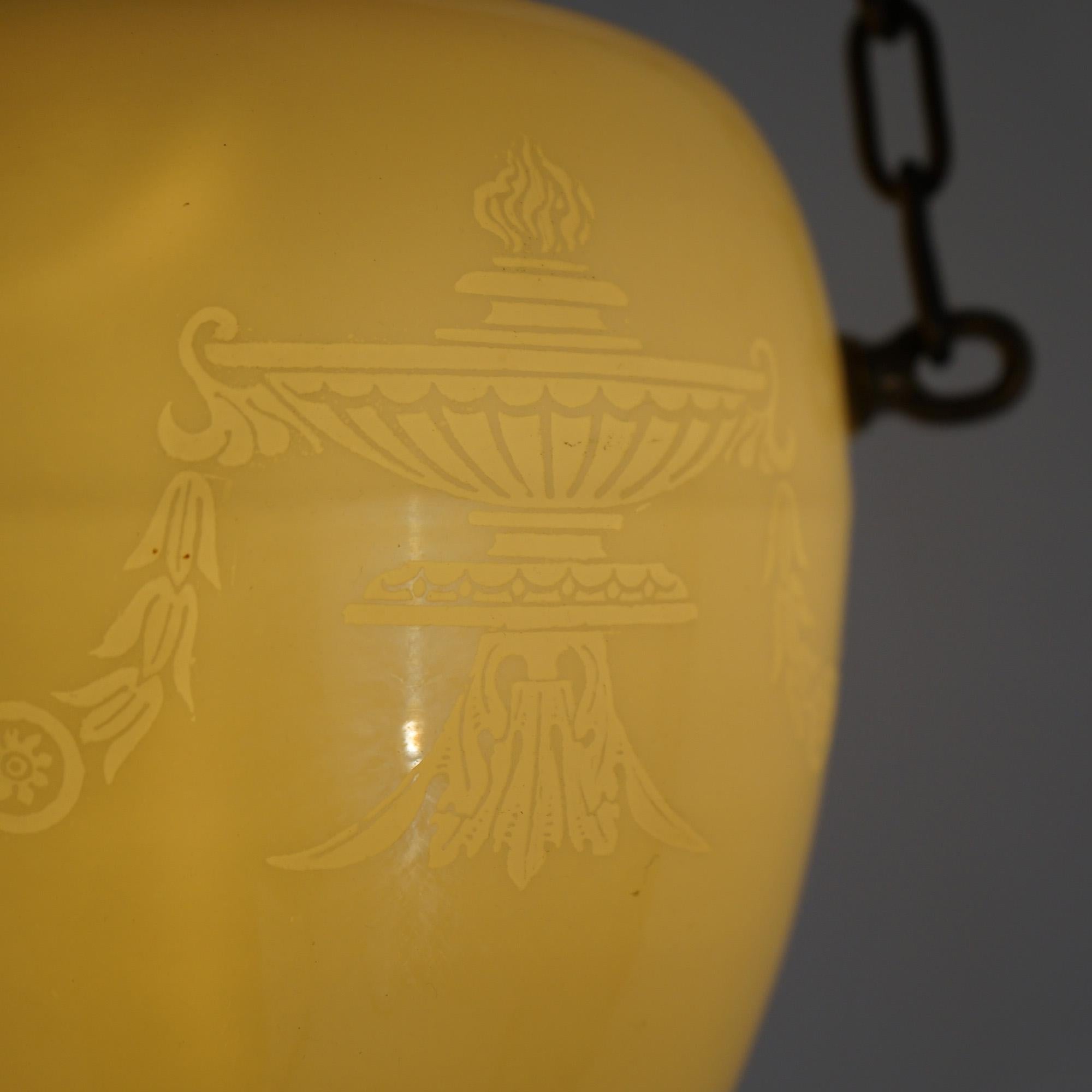 Antique ARs & Crafts Steuben Classical Calcite Art Glass Pendant Light C1920 3