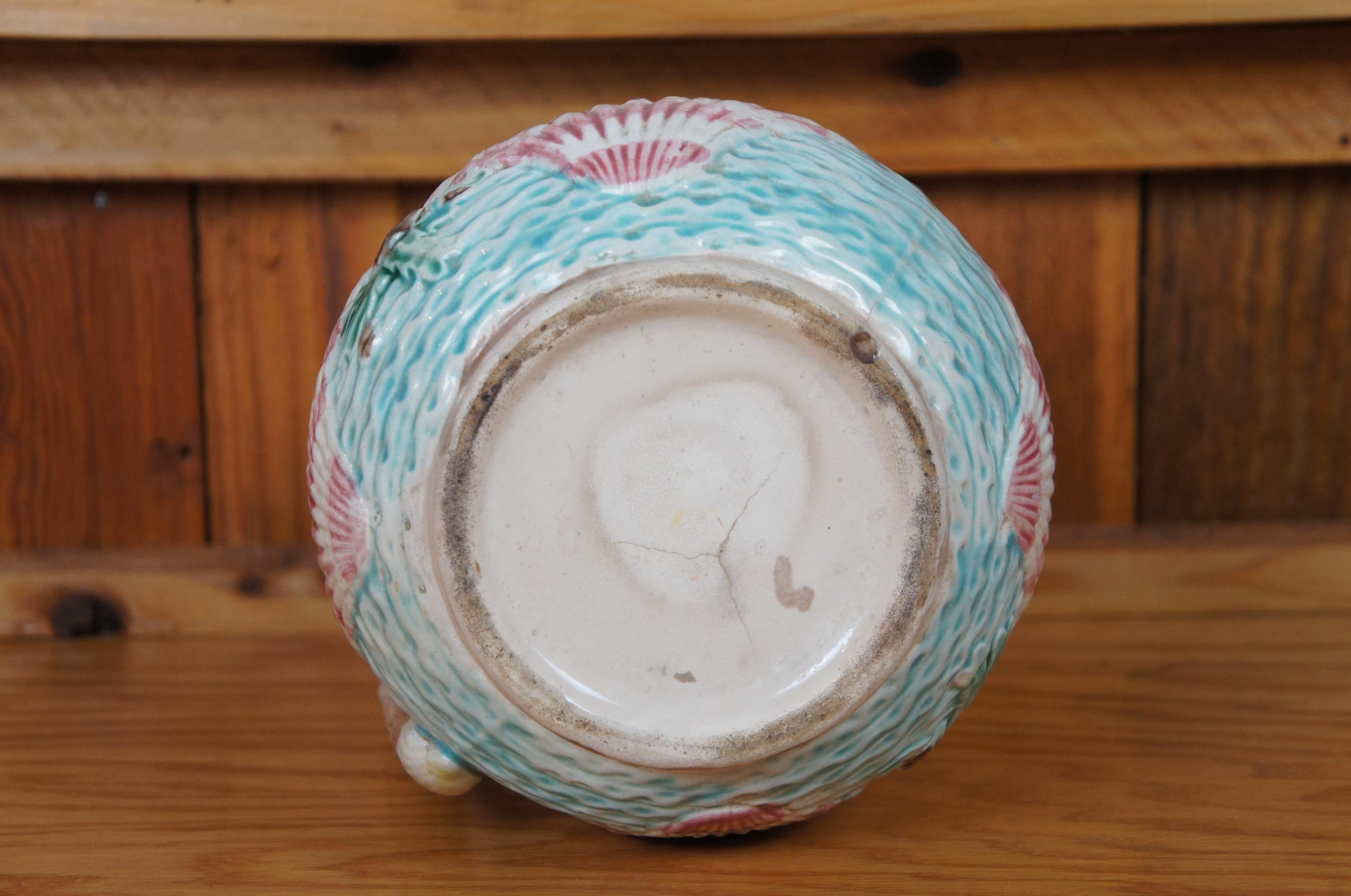 Antike Arsenal Wardle Majolica nautischen Ozean Korallen Muschel Meer Krug 8