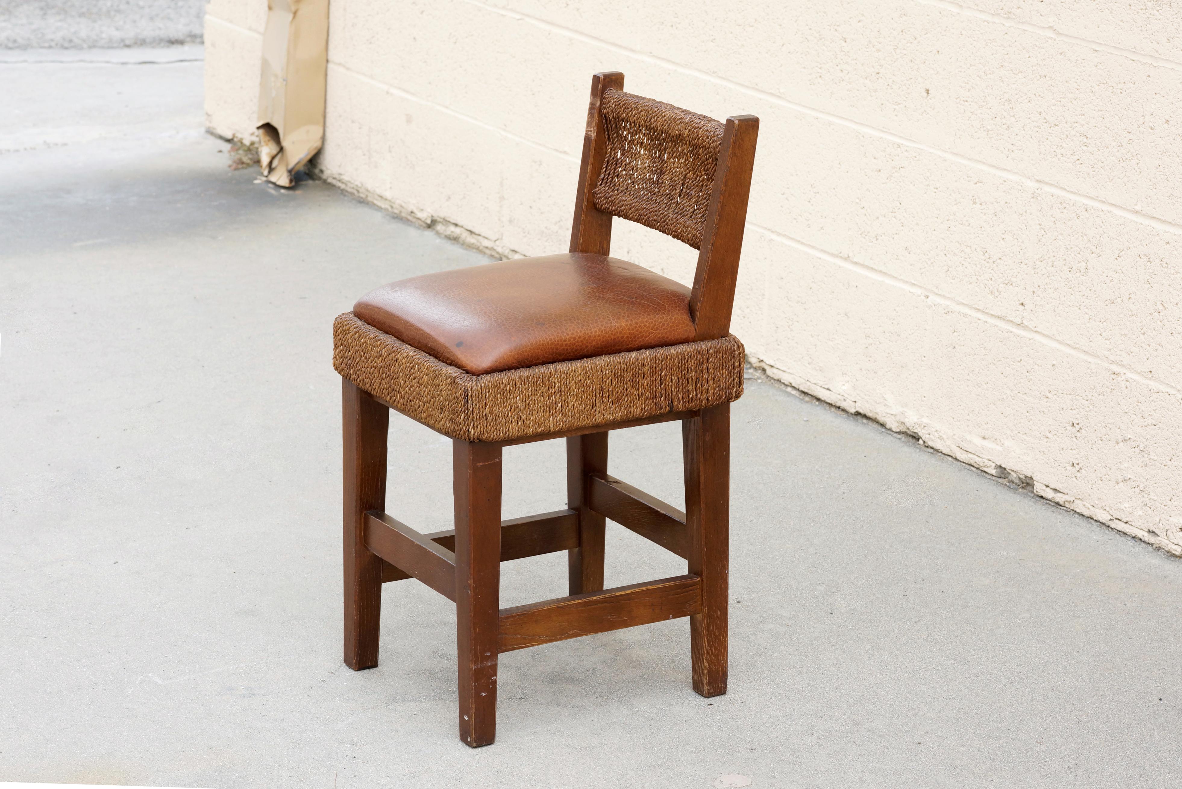 Woven Antique Art & Crafts Movement Childs Chair For Sale