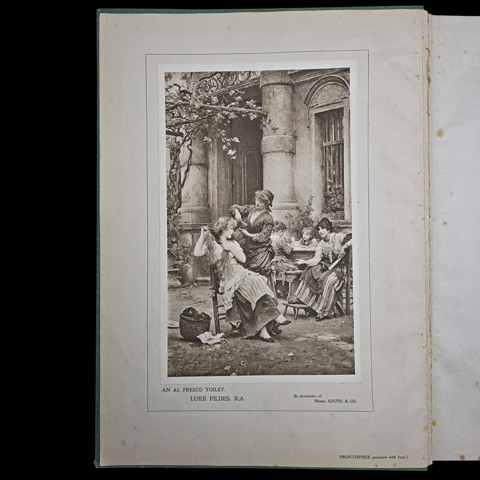 Édouardien Livre d'art ancien, The Hundred Best Pictures, couverture rigide, illustré, édouardien en vente