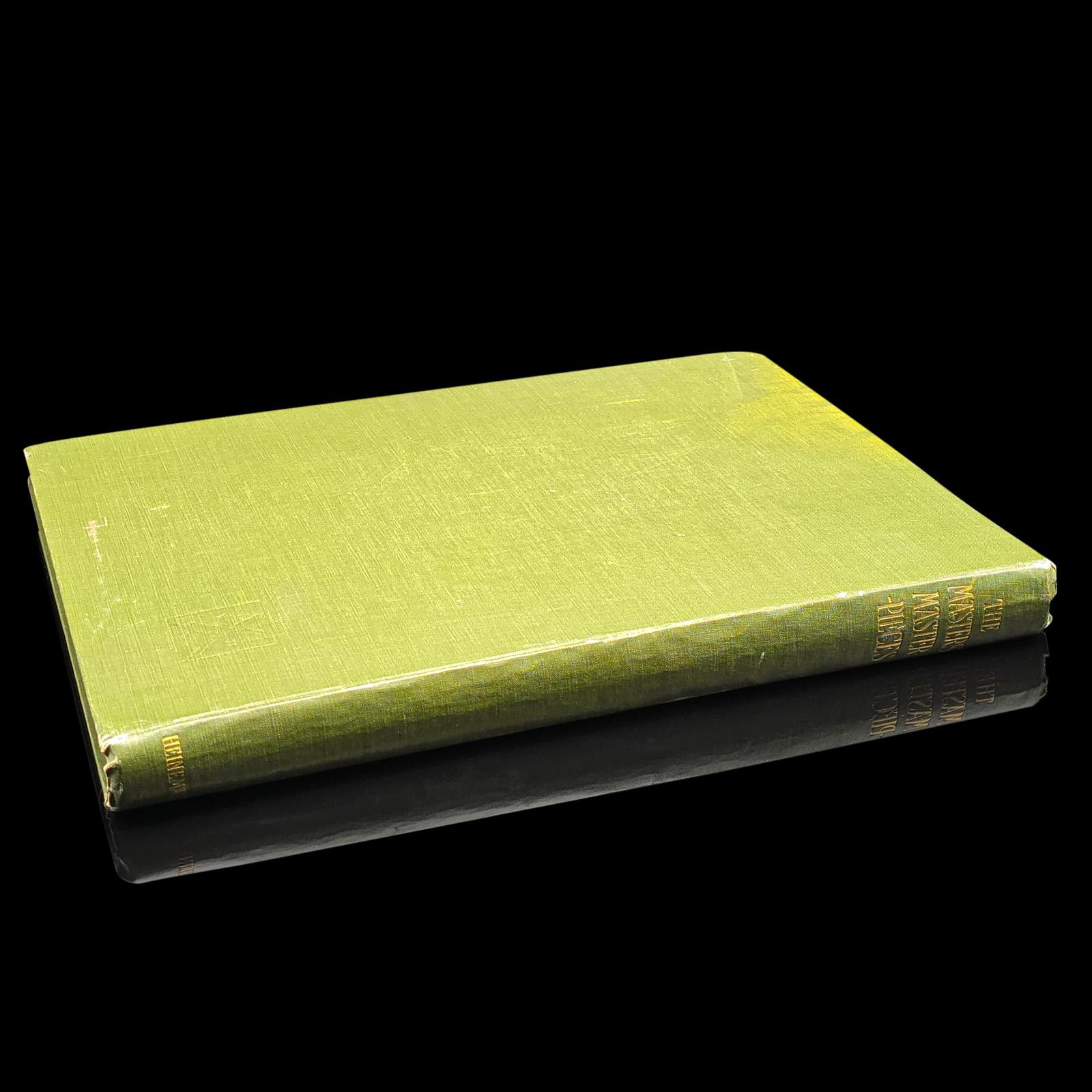 Dies ist ein antikes Exemplar von The Masters' Masterpieces, ein hervorragendes Edwardianisches Kunst-Nachschlagewerk aus dem Jahr 1903. Der Band enthält 60 hochwertige Reproduktionen bedeutender Gemälde und kurze biografische Notizen zu jedem