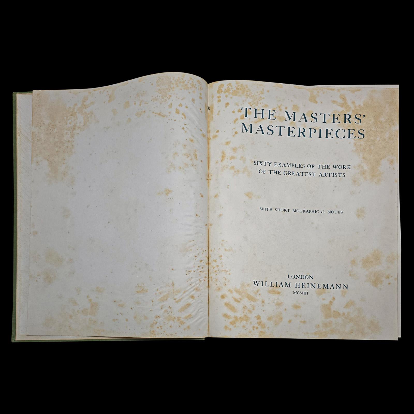 Antikes Kunstbuch, Die Meisterwerke der Meister, Hardcover, illustriert, edwardianisch (Edwardian) im Angebot