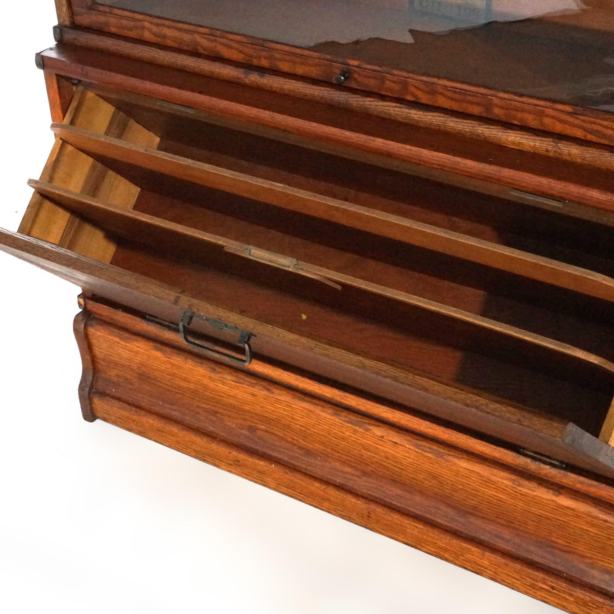 Antique Art & Crafts Mission Oak Globe Wernicke Barrister Bookcase with Filer 4
