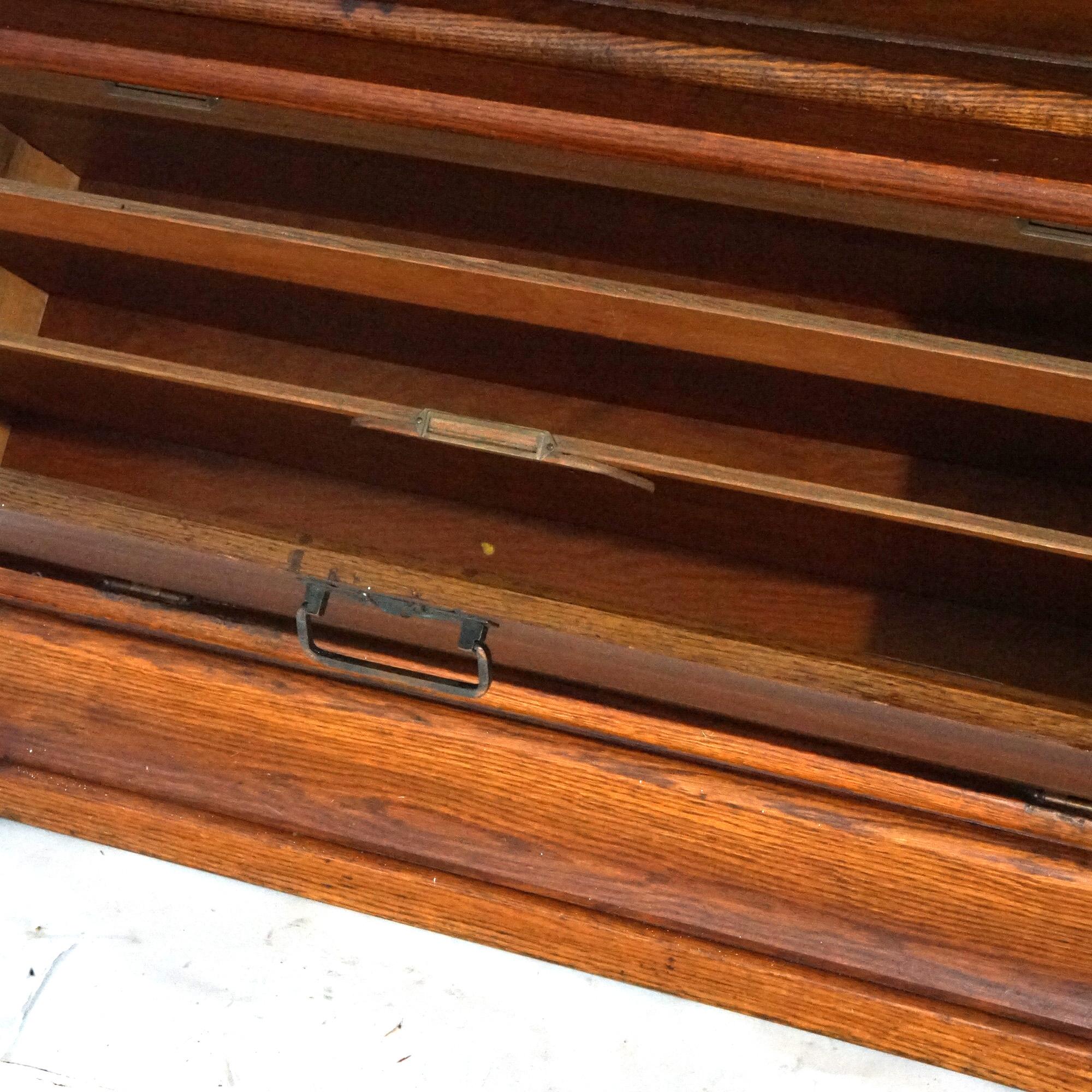 Antique Art & Crafts Mission Oak Globe Wernicke Barrister Bookcase with Filer 7