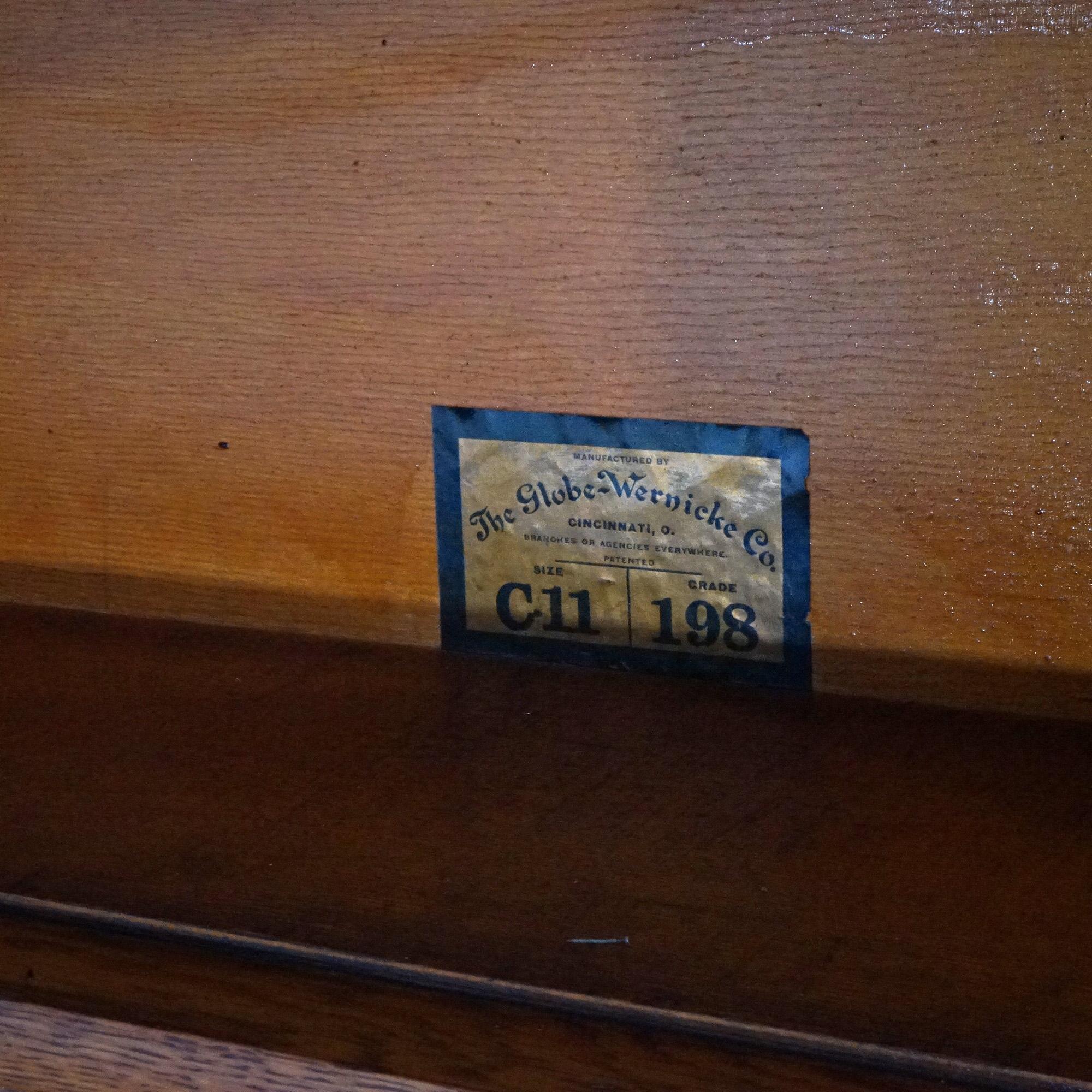 Antique Art & Crafts Mission Oak Globe Wernicke Barrister Bookcase with Filer 8