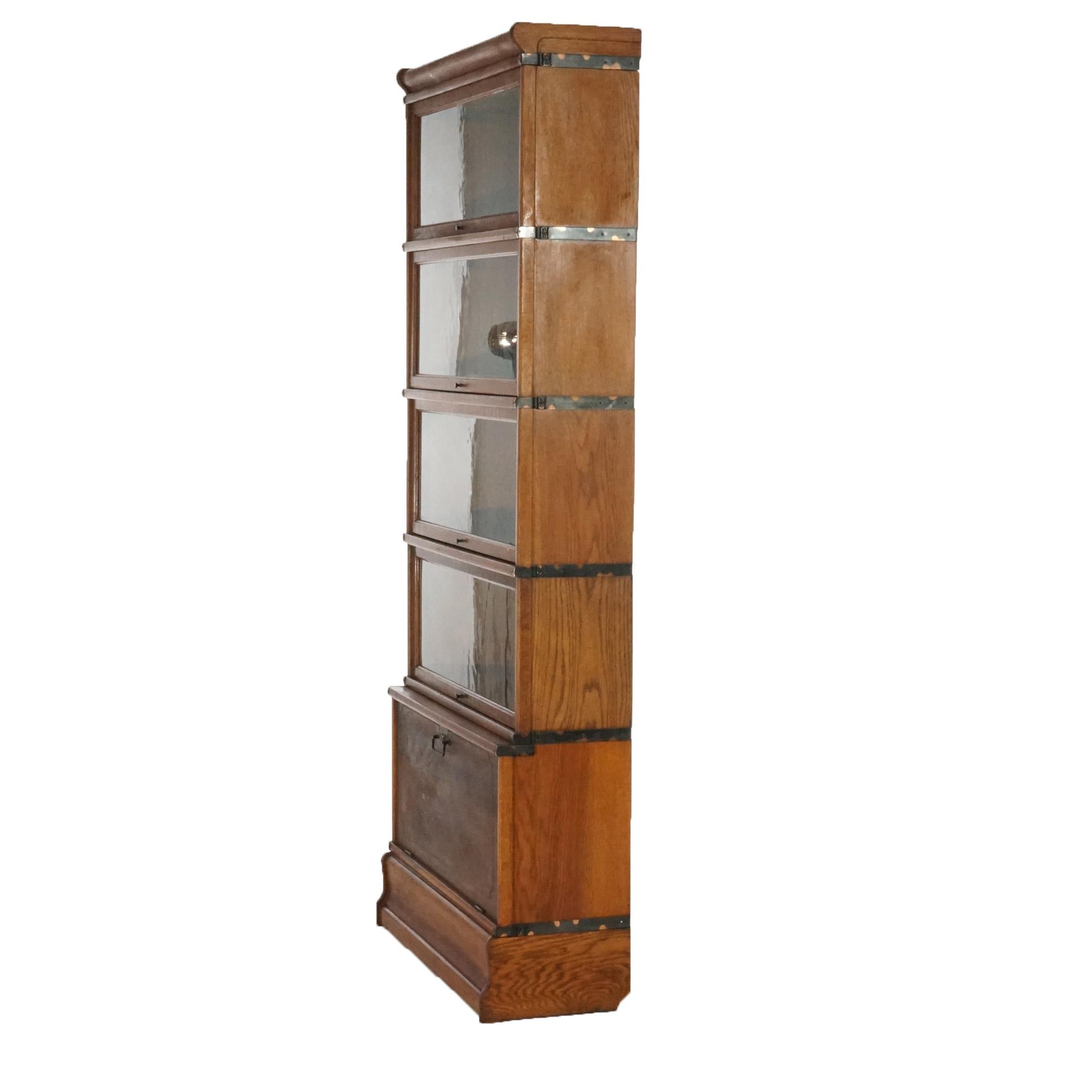 Arts and Crafts Antique Art & Crafts Mission Oak Globe Wernicke Barrister Bookcase with Filer