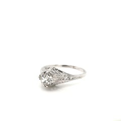 Antique Art Deco 0.71 Carat Diamond Solitaire Ring