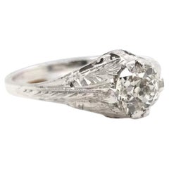 Antiker Art Deco 0,71 Karat Diamant Solitär-Ring mit Solitär