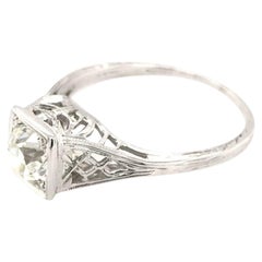 Anello antico in filigrana con diamanti da 0,85 carati in stile Art Deco