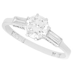 Antique Art Deco 0.91 Carat Diamond and Platinum Solitaire Ring Circa 1925