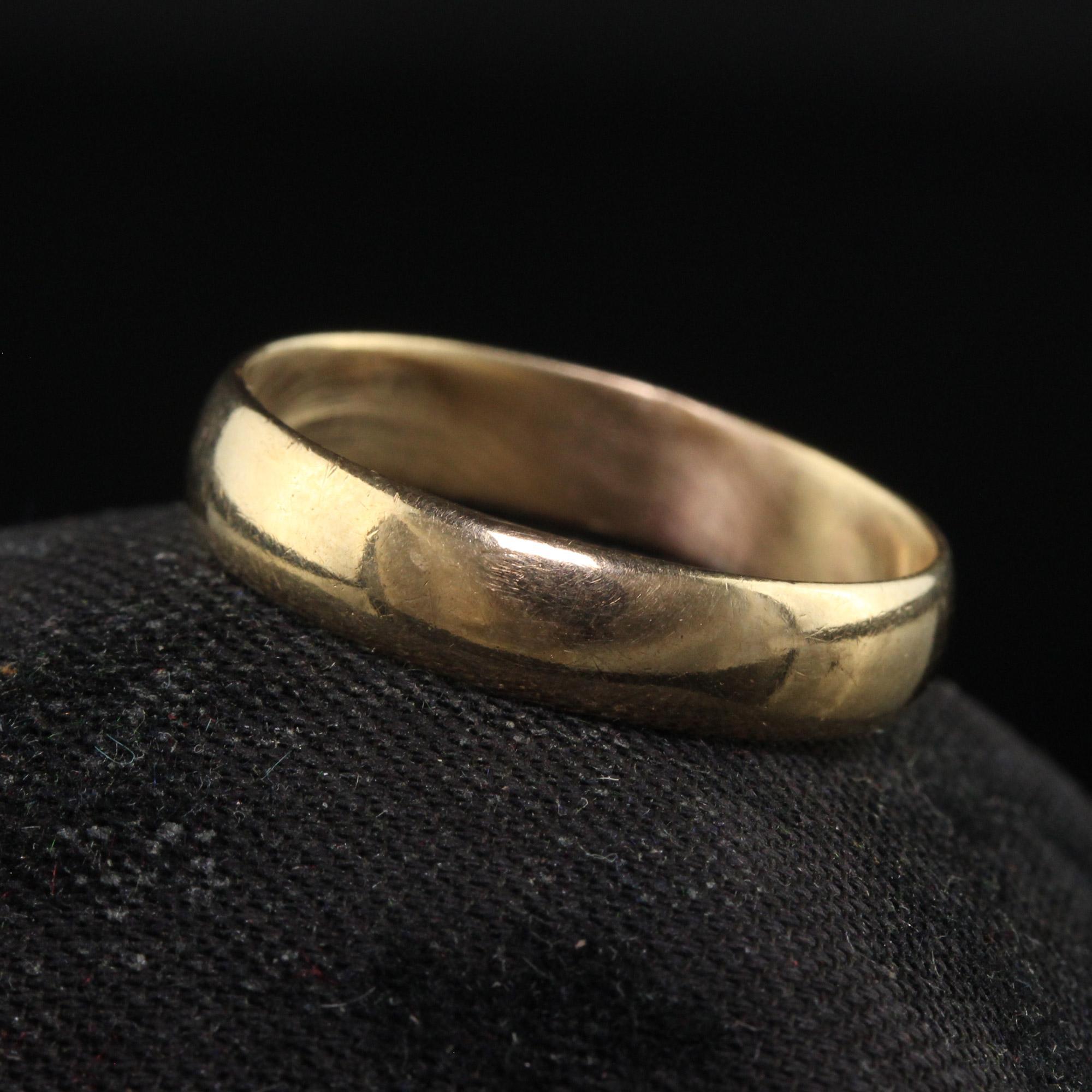 Antique Art Deco 10K Yellow Gold Classic Wedding Band - Size 8 1/4 1