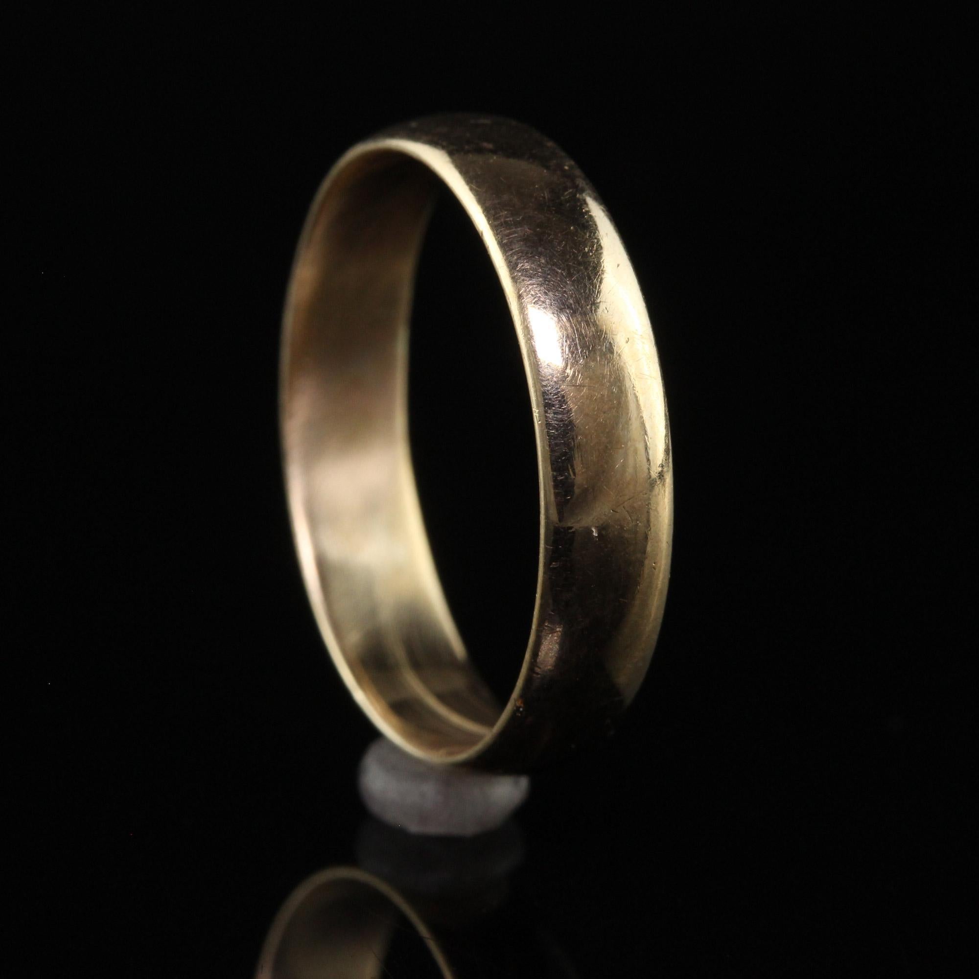 Antique Art Deco 10K Yellow Gold Classic Wedding Band - Size 8 1/4 3