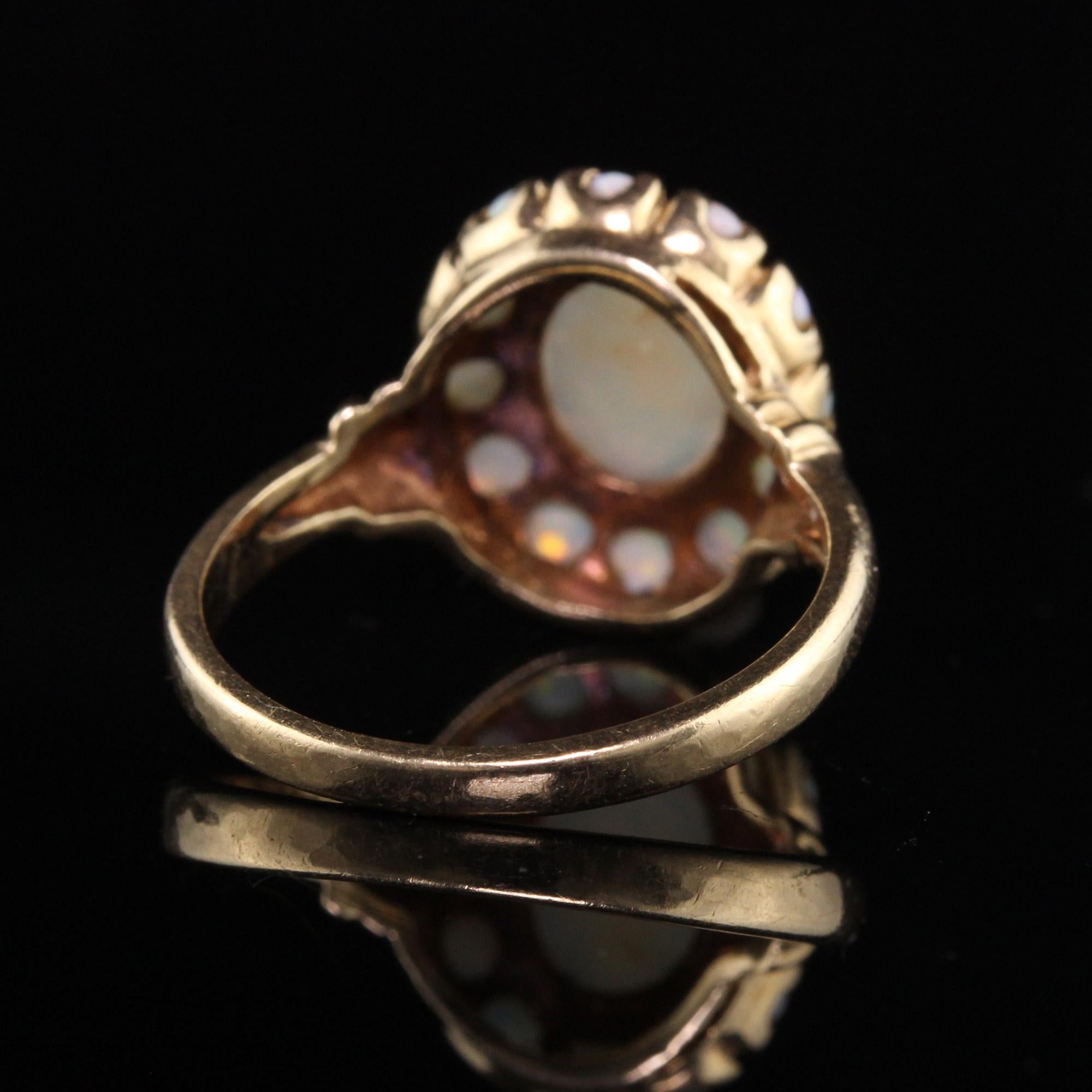 Antique Art Deco 10K Yellow Gold Opal Engagement Ring In Good Condition In Great Neck, NY