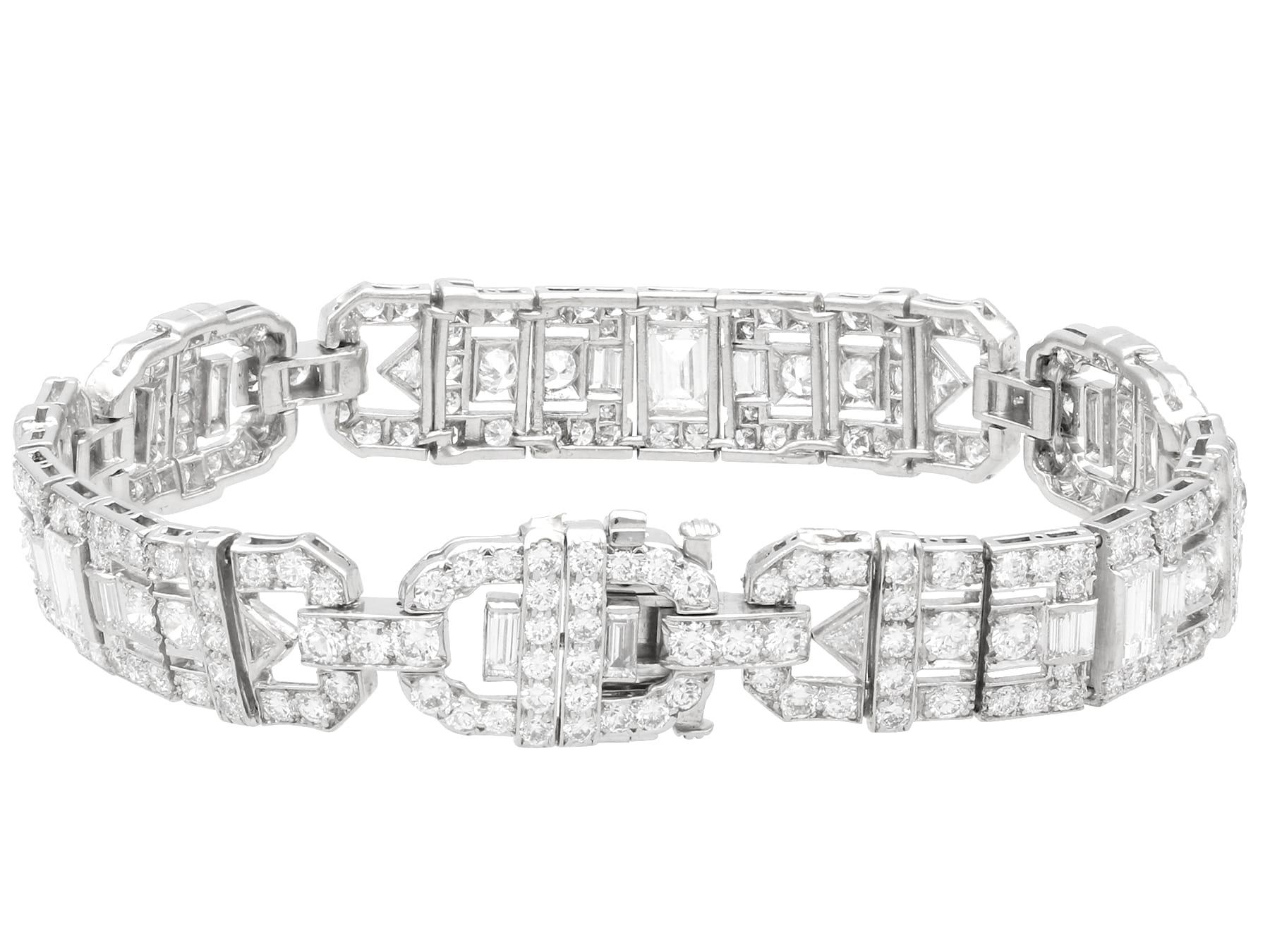 Antique Art Deco 11.75Ct Diamond and Platinum Bracelet Circa 1920 2
