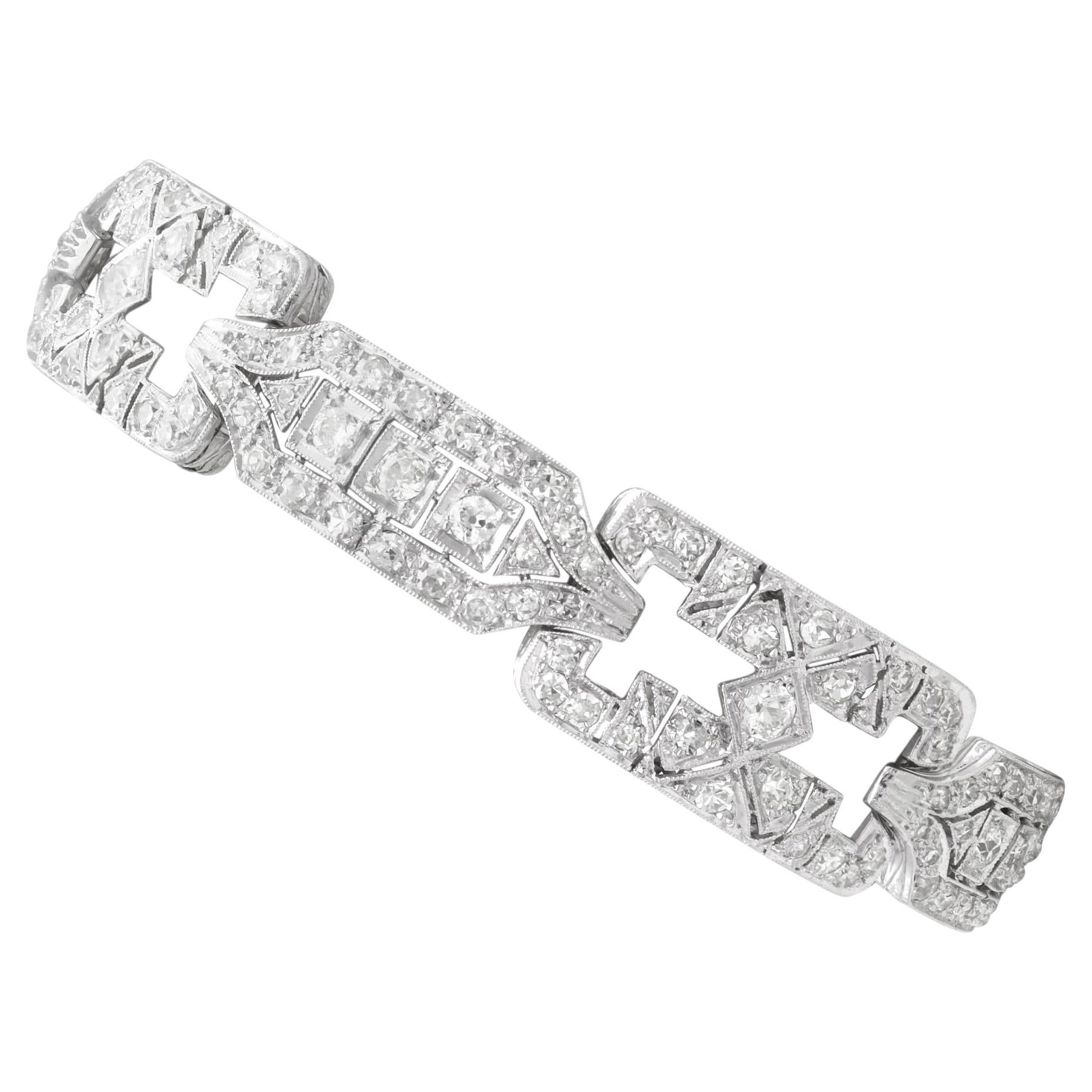 Antique Art Deco 12.37 Carat Diamond and Platinum Bracelet Circa 1925