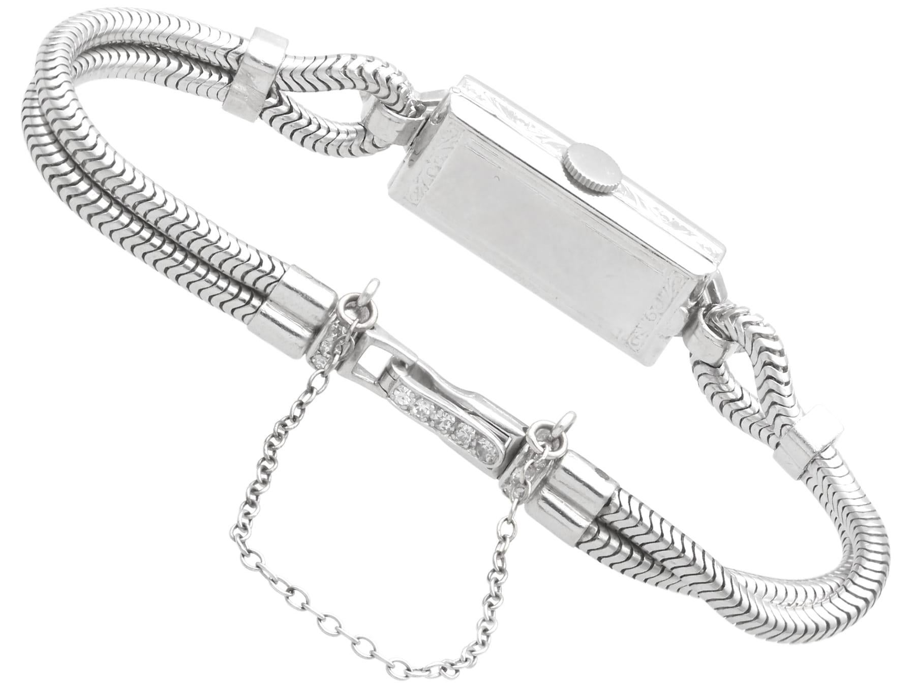 Antike Art Deco 1,30 Karat Diamant Platin Damen Cocktail Uhr CIRCA 1925 im Angebot 2