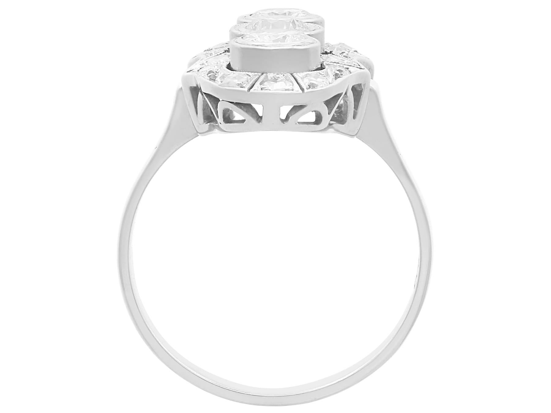 Antique Art Deco 1.32 Carat Diamond and 14 Karat White Gold Ring Circa 1930 For Sale 1