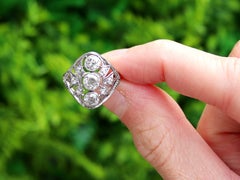 Antique Art Deco 1.39 Carat Diamond and Platinum Dress Ring Circa 1920